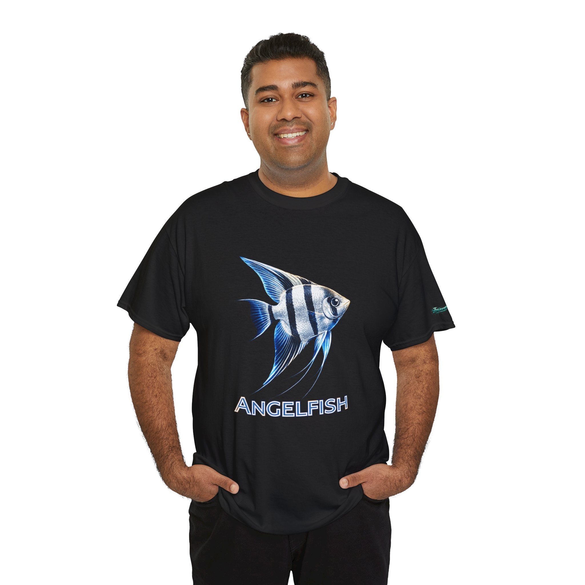 Angelfish Graphic Tee — Blue Tropical Fish Shirt