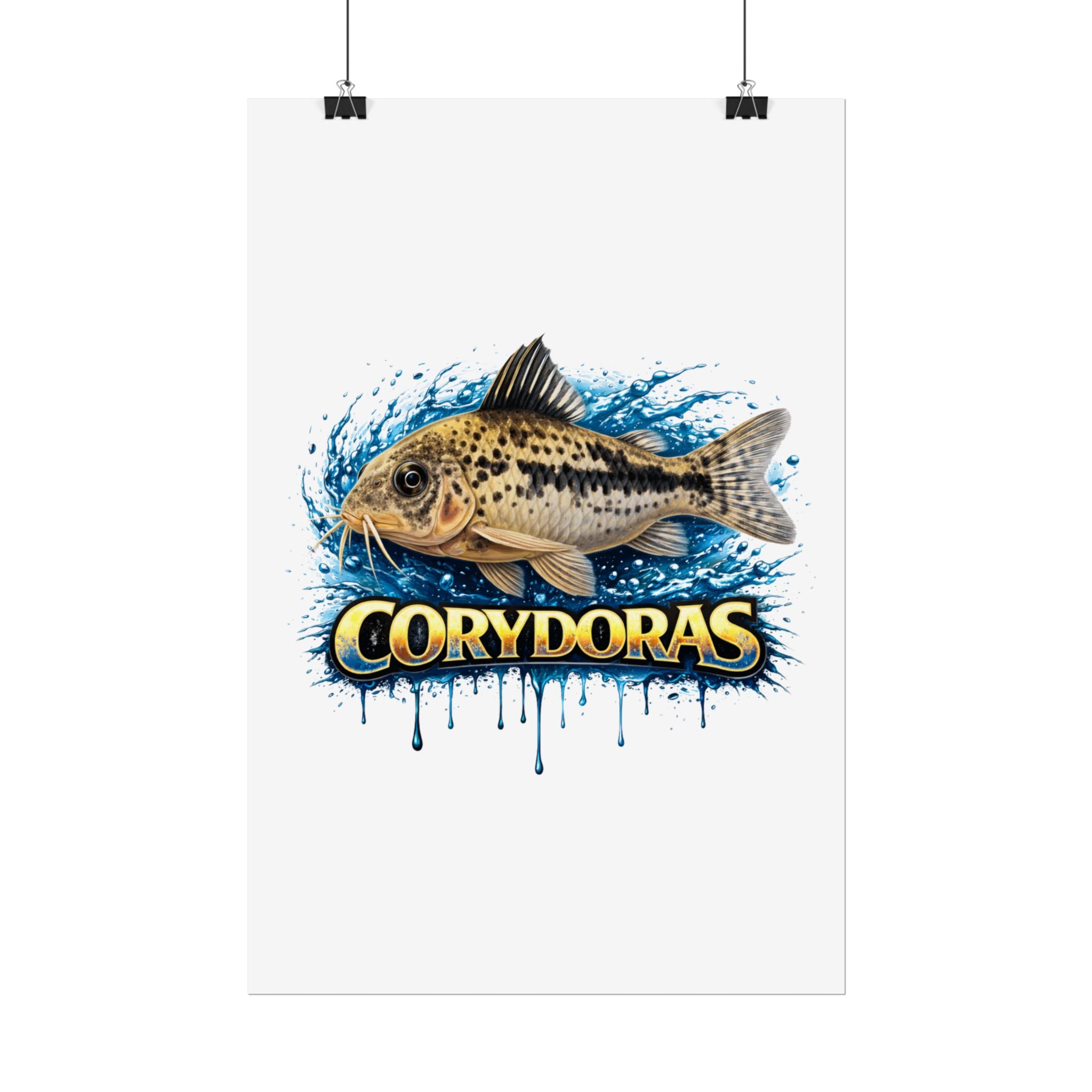 Corydoras Aquarium Fish Poster — Rolled Decorative Wall Art for Fishkeepers