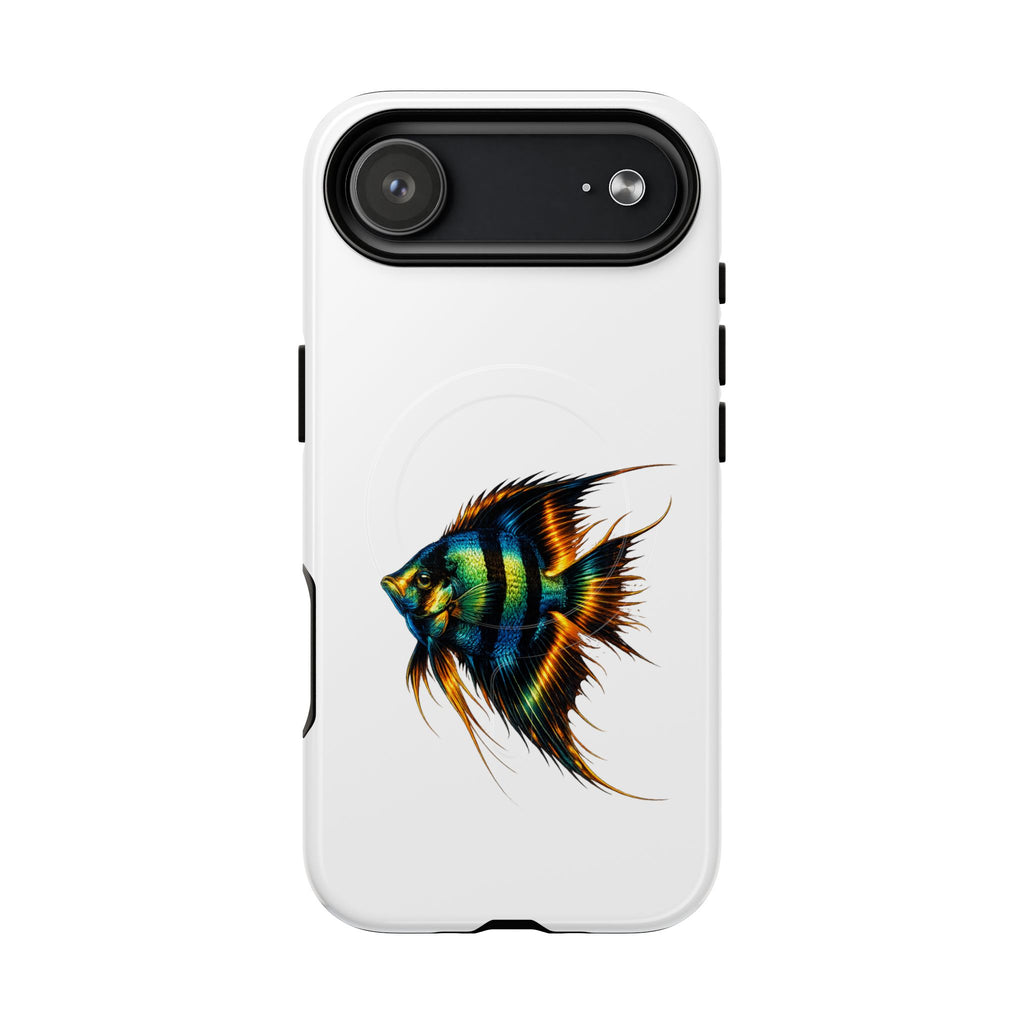 Angelfish Art Tough Magnetic Phone Case — Colorful Aquarium Fish iPhone Cover