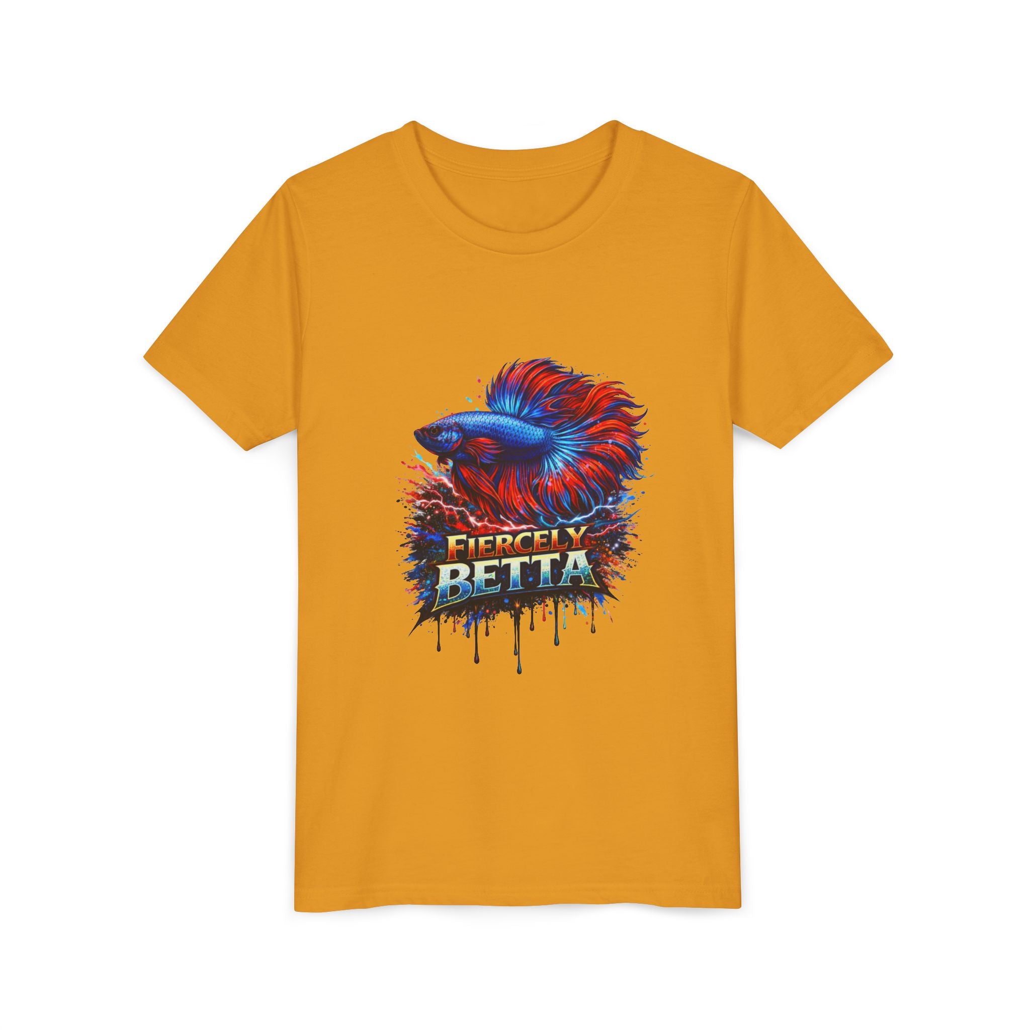 Fiercely Betta Youth Tee - Colorful Betta Fish Graphic Shirt