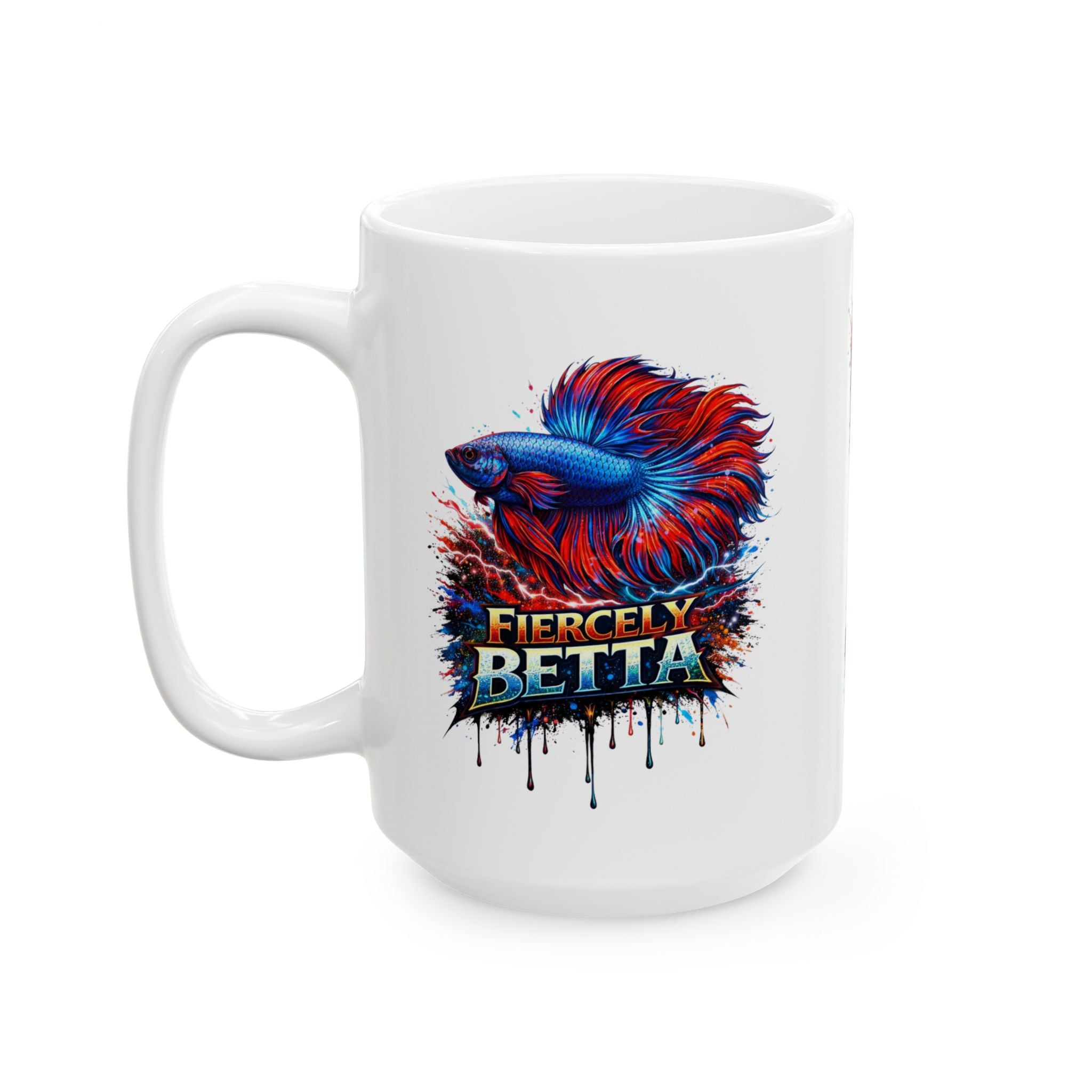Fiercely Betta – Premium "Neon Flare" Ceramic Mug Art Coffee Cup (11oz/15oz)