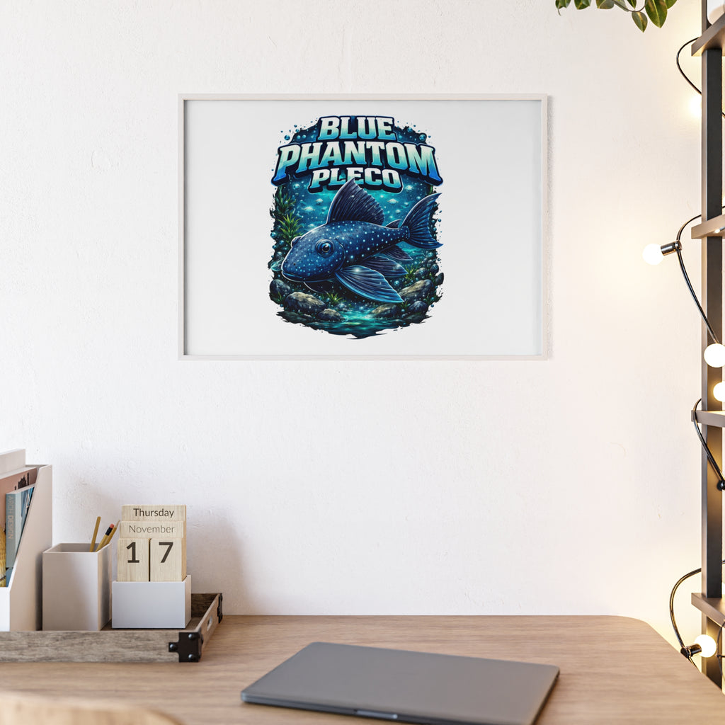 Blue Phantom Pleco Poster — Framed Aquarium Fish Wall Art