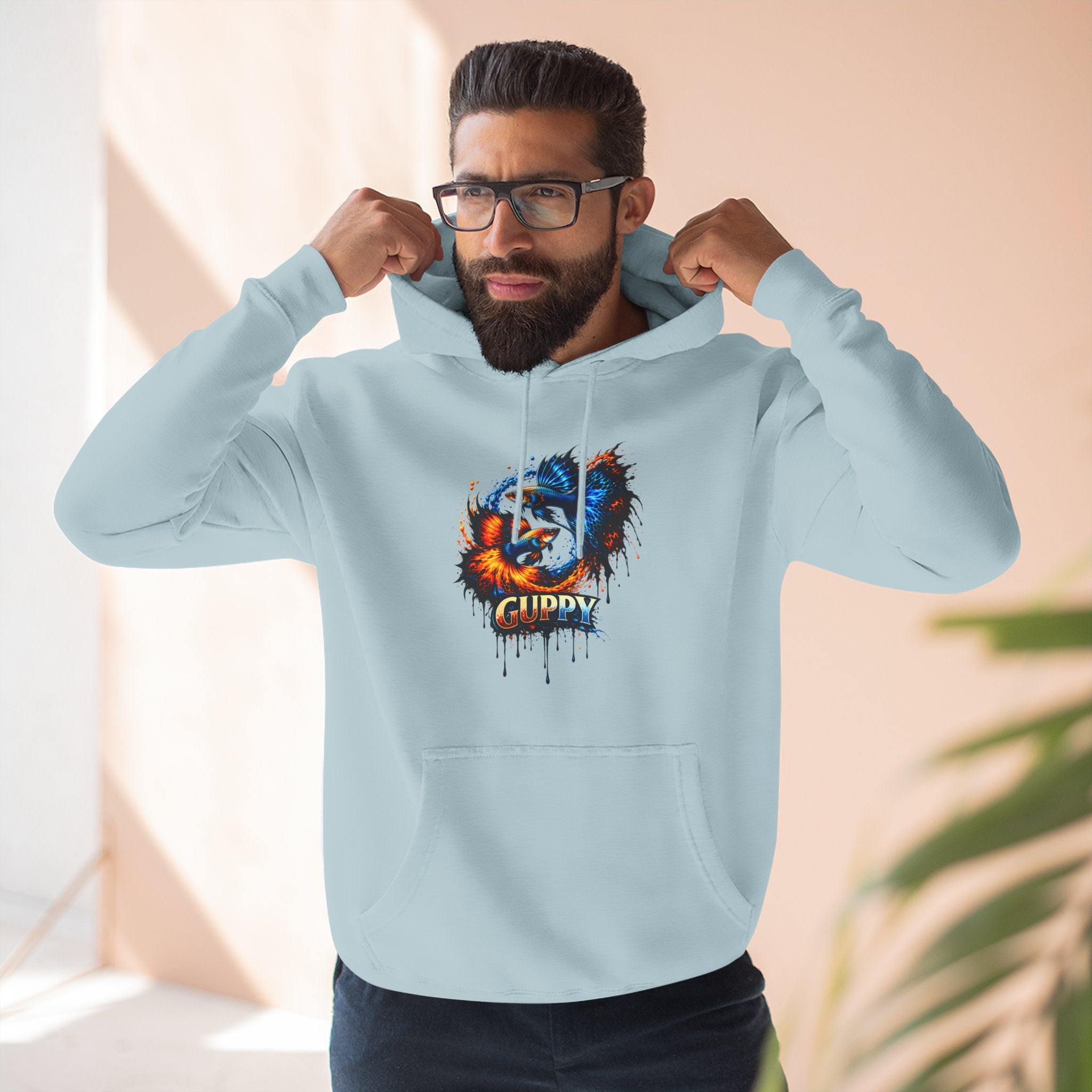 Fire & Ice Guppy – Premium Three-Panel Fleece Hoodie