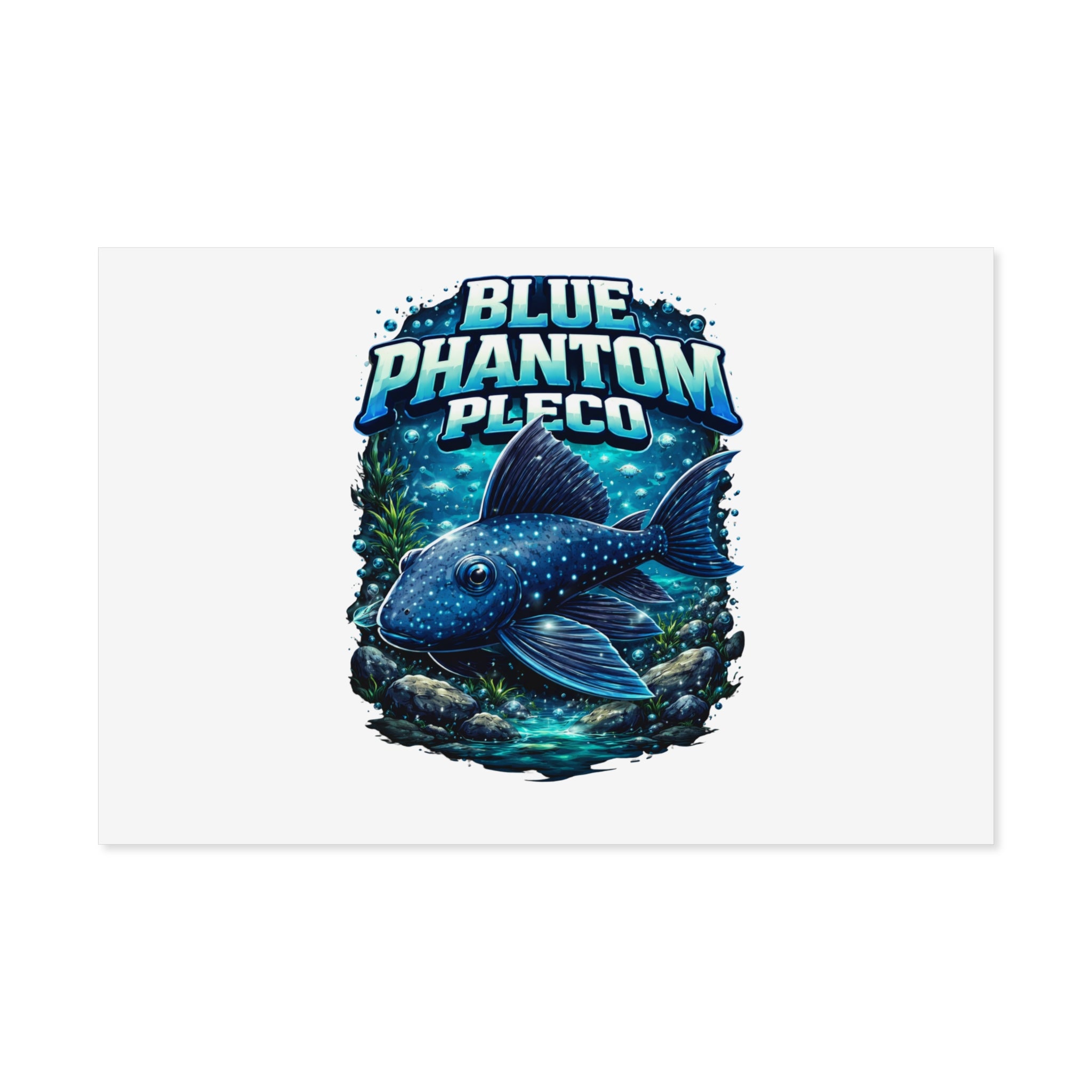 Blue Phantom Pleco L-128 – Premium Uncoated Matte Poster