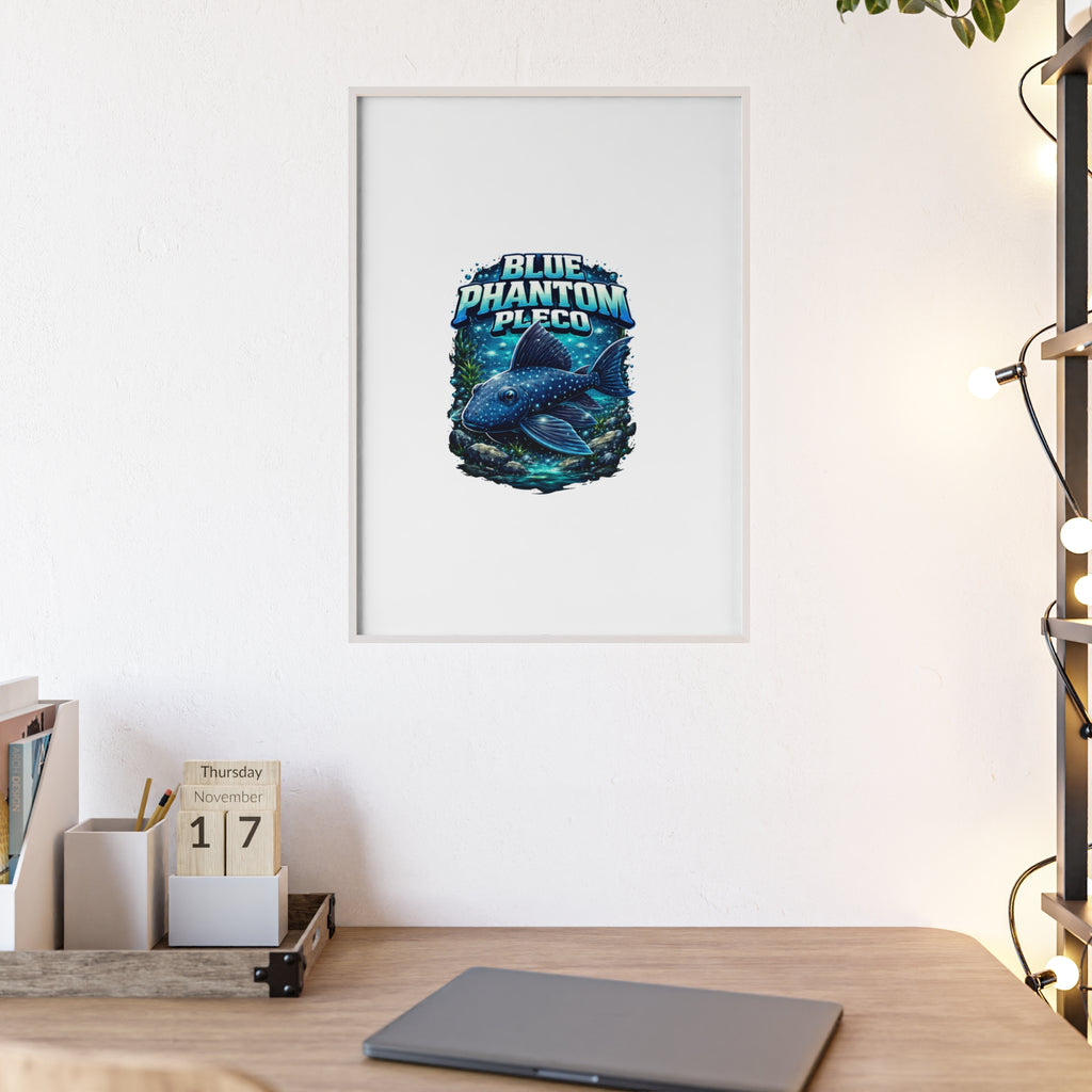 Blue Phantom Pleco Poster — Framed Aquarium Fish Wall Art