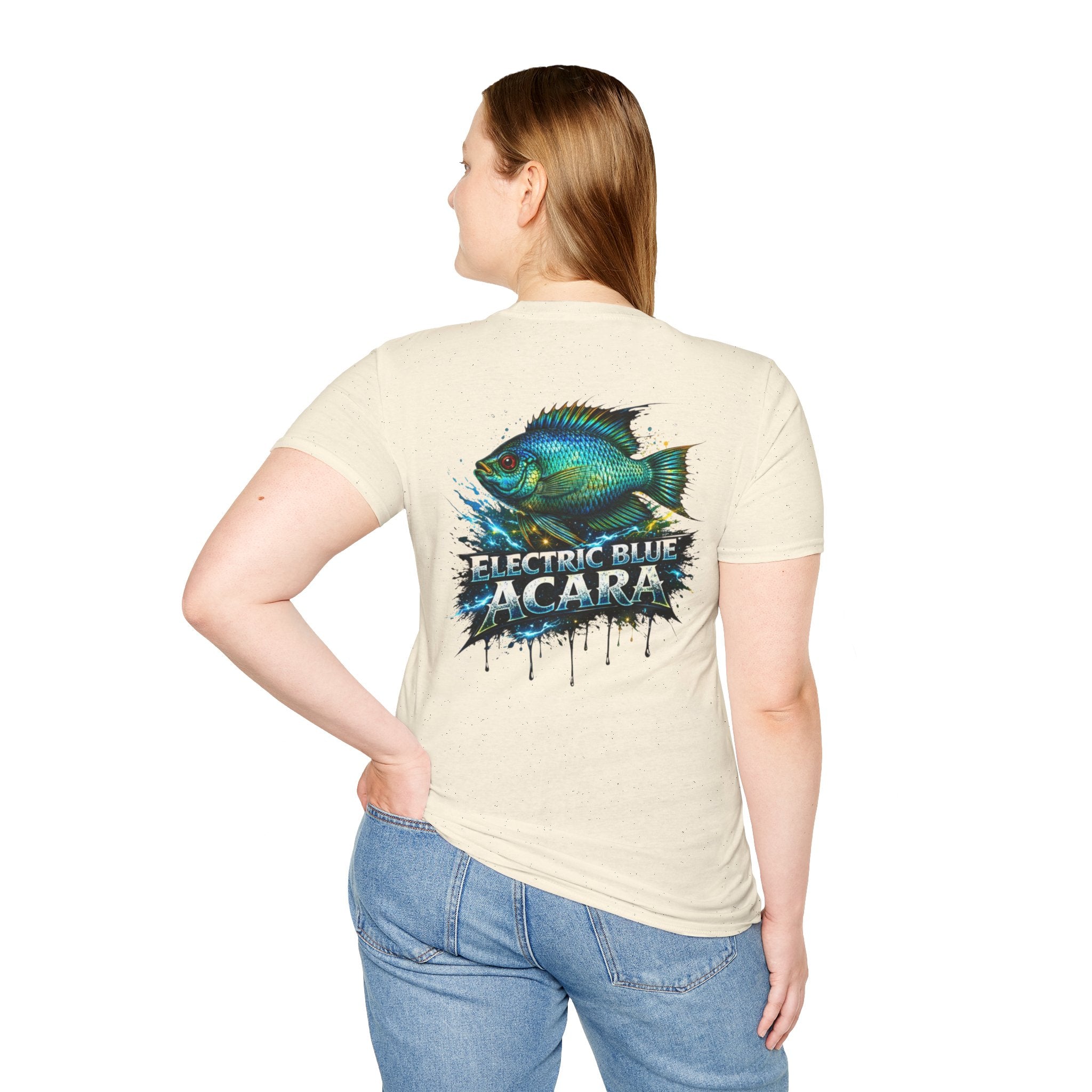 Electric Blue Acara Fish T-Shirt — Vibrant Angler Graphic Tee