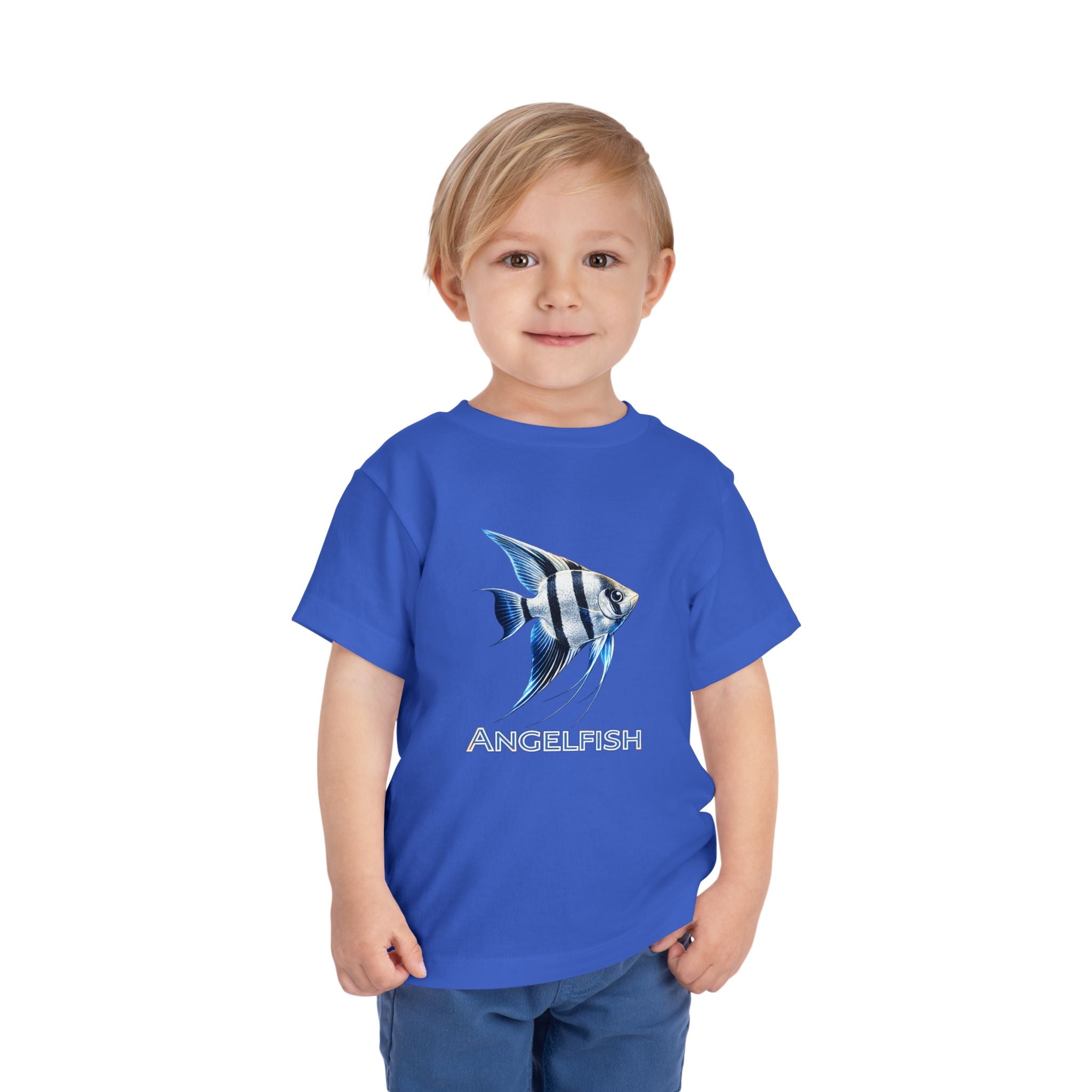 Angelfish Toddler Tee – Blue Aquarium Fish Graphic Shirt