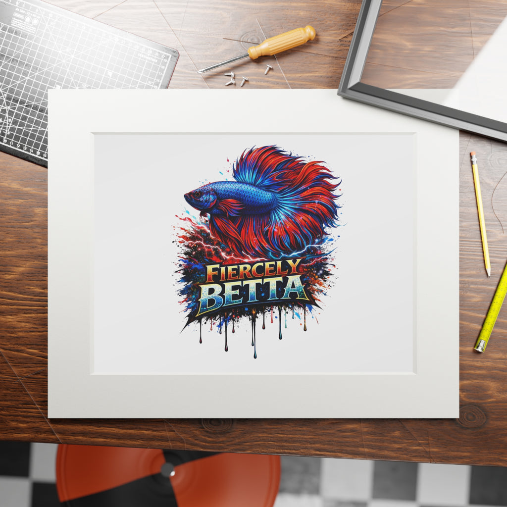Fiercely Betta – Premium "Neon Flare" Mounted Fine Art Print