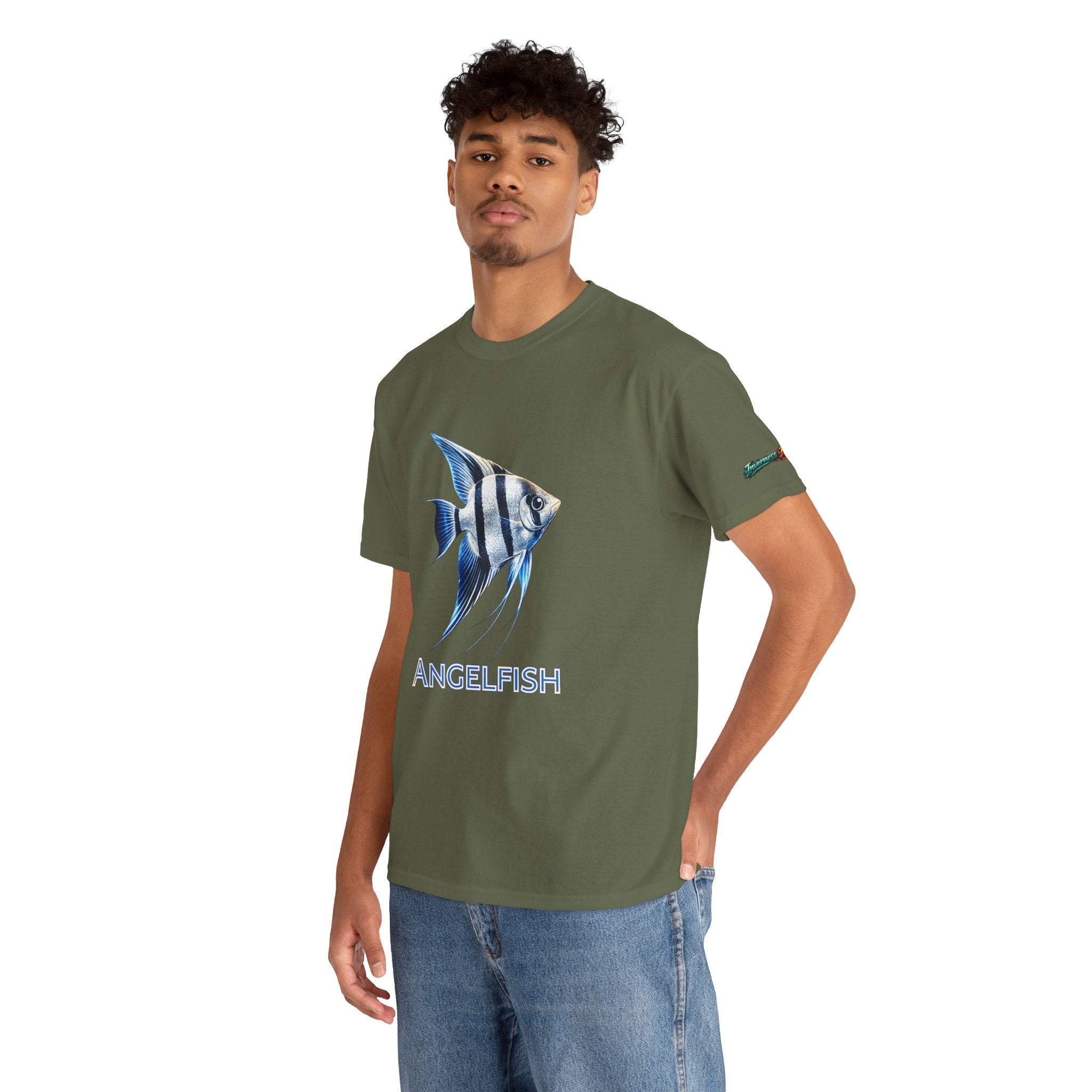Angelfish Graphic Tee — Blue Tropical Fish Shirt