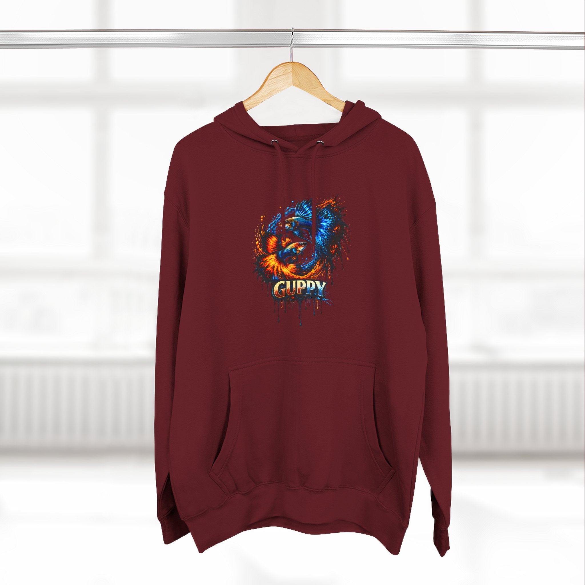 Fire & Ice Guppy – Premium Three-Panel Fleece Hoodie