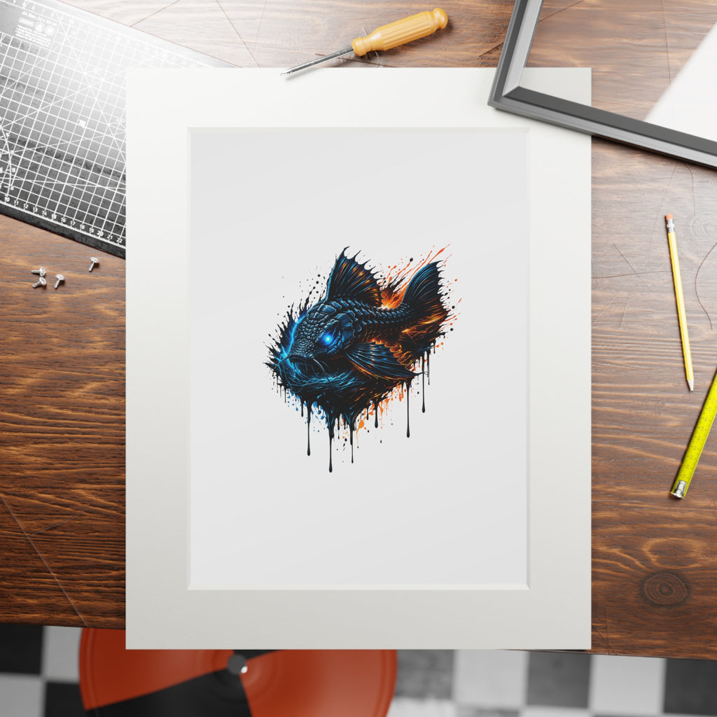 Armored Pleco – Premium "Deep Glow" Mounted Fine Art Print