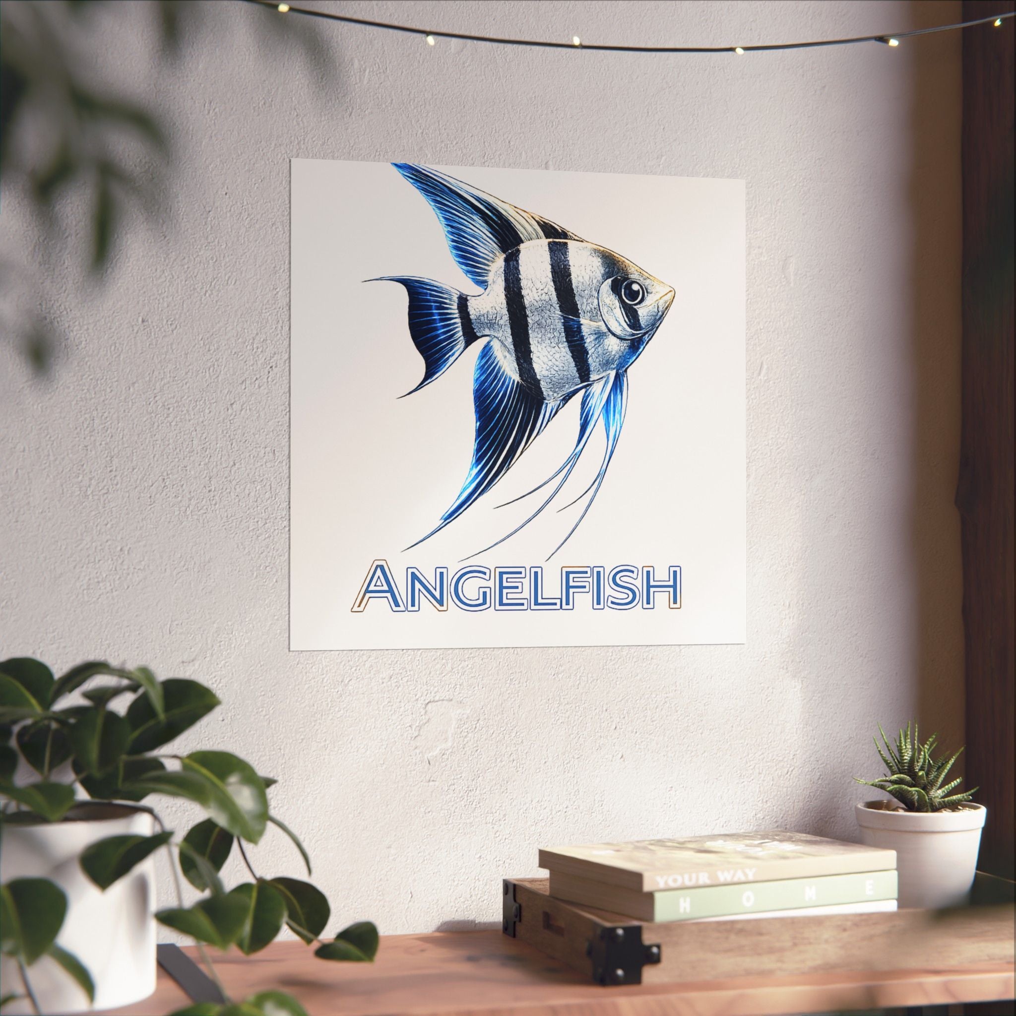 Angelfish Wall Poster — Matte Vertical Marine Fish Art Print