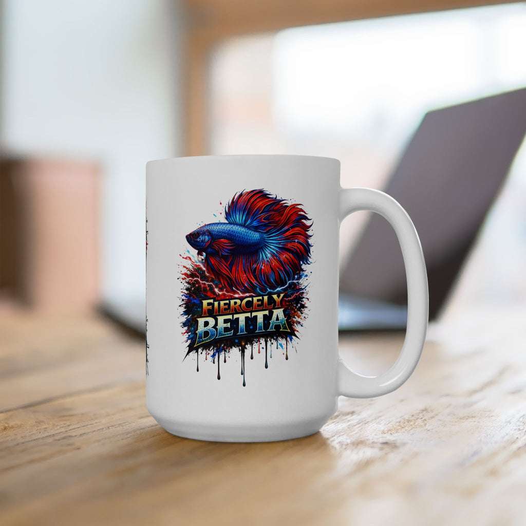 Fiercely Betta – Premium "Neon Flare" Ceramic Mug Art Coffee Cup (11oz/15oz)
