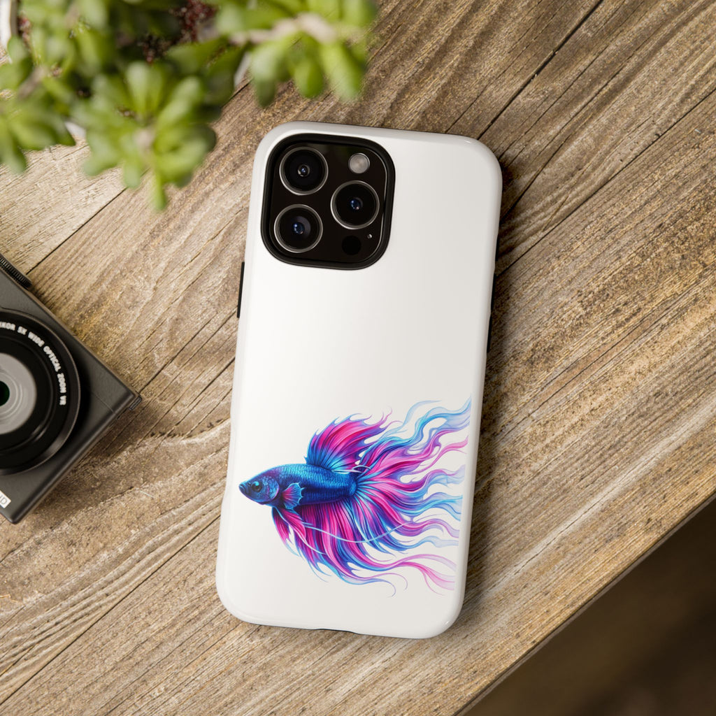 Betta Fish Tough Phone Case — Colorful Watercolor Fish Protective Cover