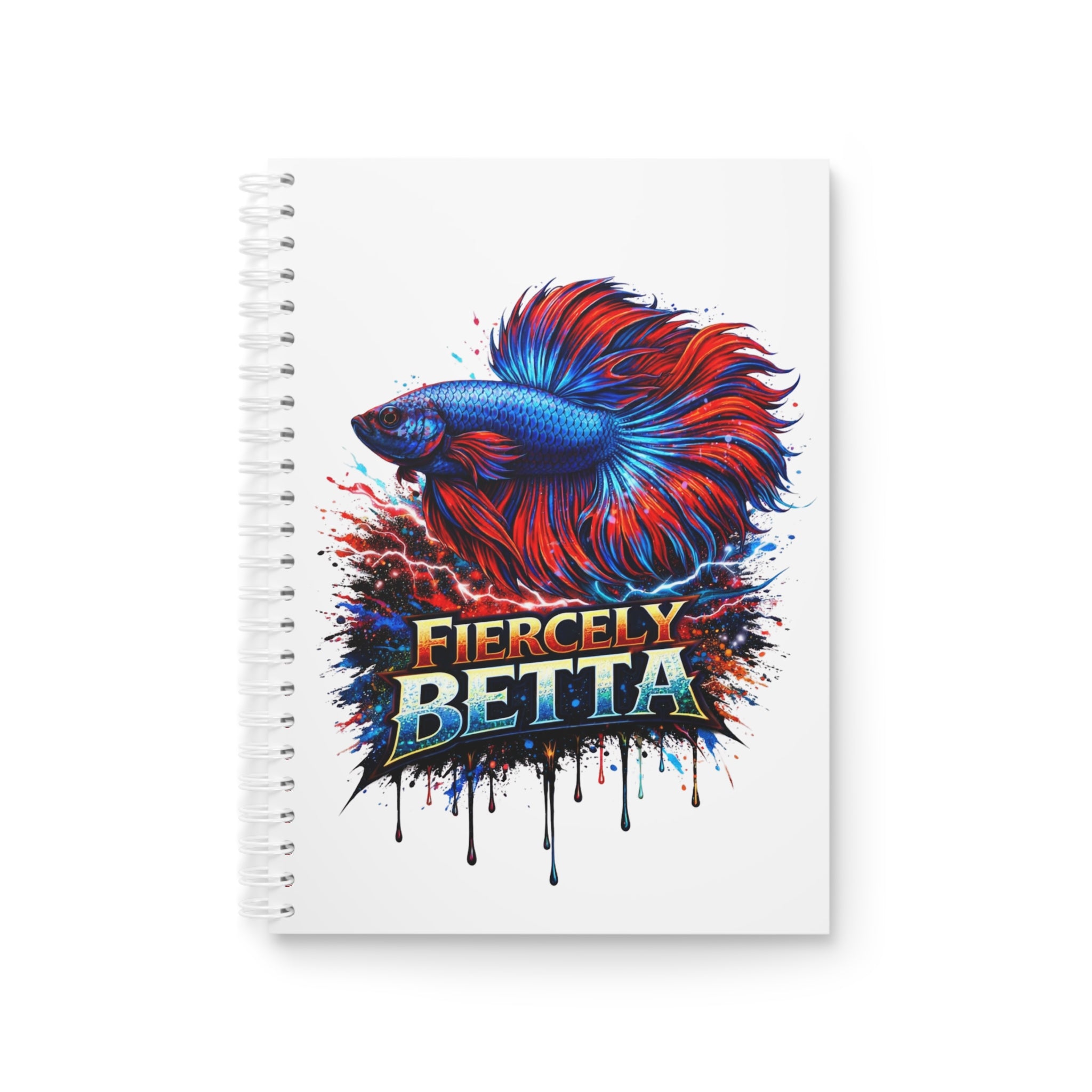 Betta Fish Spiral Notebook — Fiercely Betta Colorful Aquarium Journal