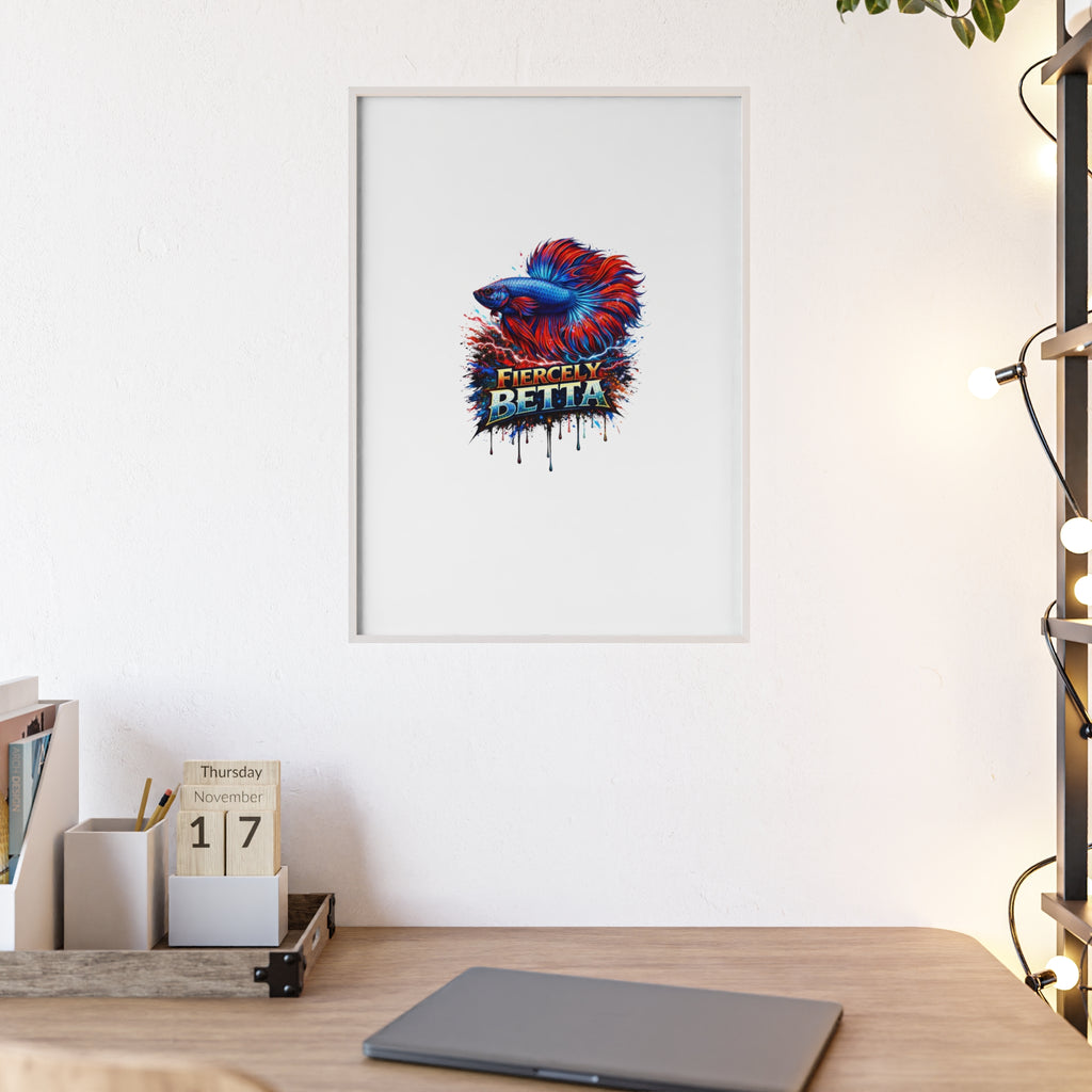 Fiercely Betta Framed Poster — Colorful Betta Fish Wall Art