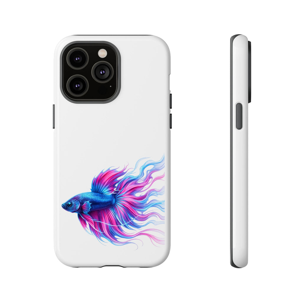 Betta Fish Tough Phone Case — Colorful Watercolor Fish Protective Cover