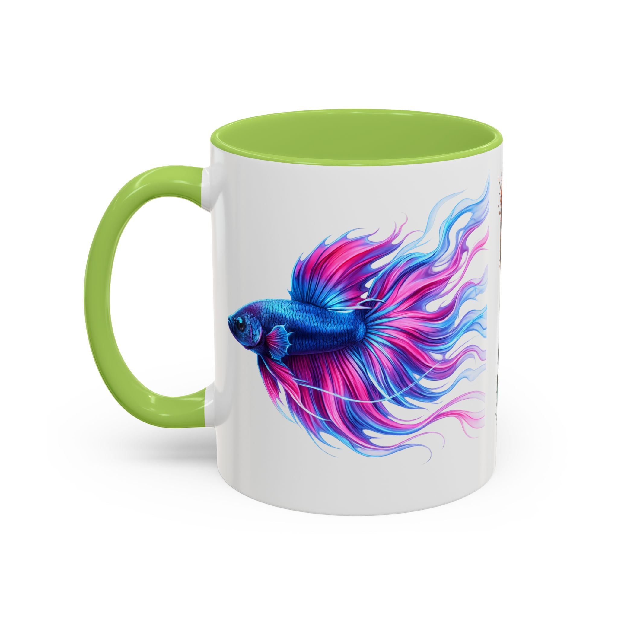 Betta Fish Accent Coffee Mug — Vibrant Neon Betta Design (11/15 oz)