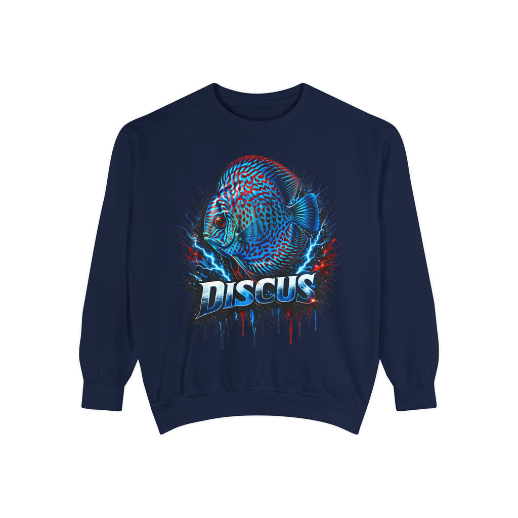 Discus Fish Graphic Sweatshirt — Vibrant Aquarium Lover Crewneck