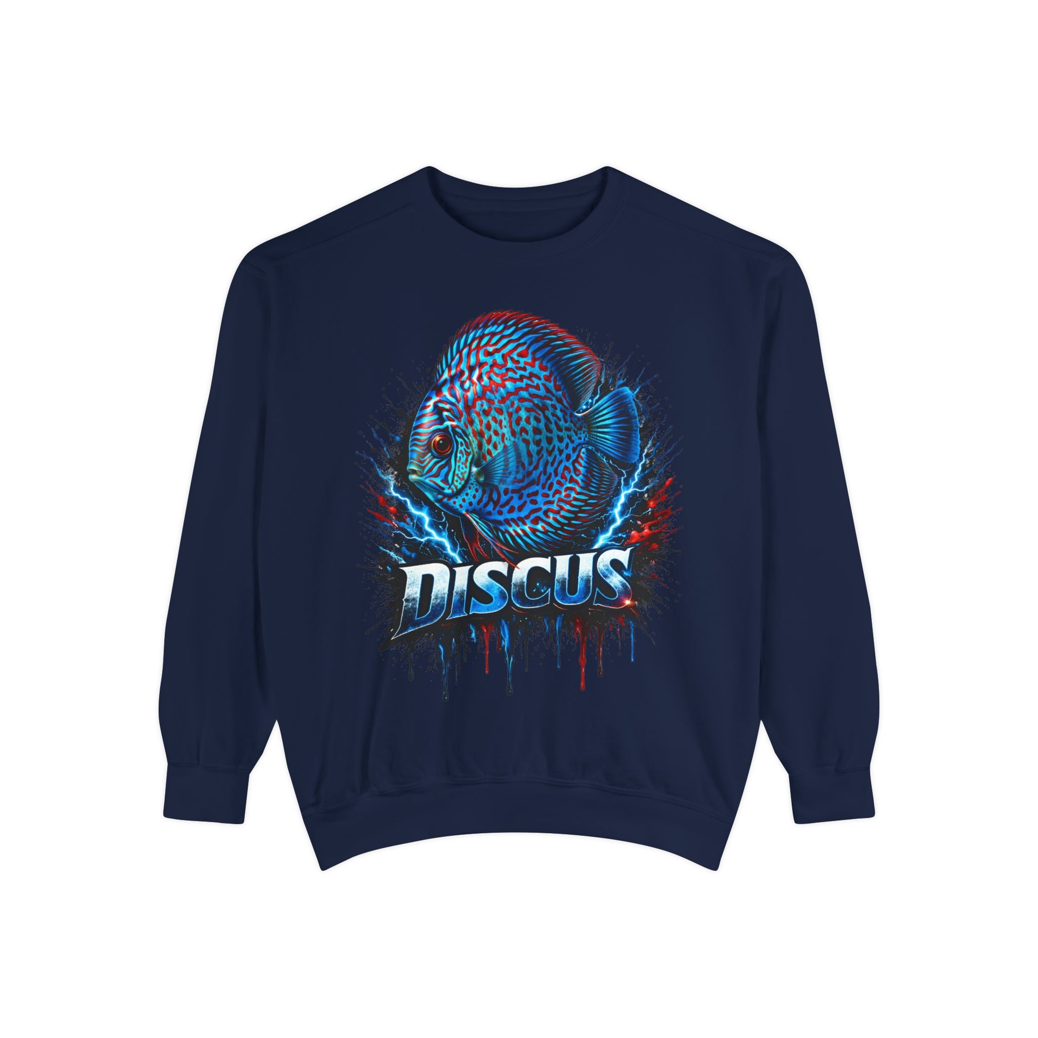 Discus Fish Graphic Sweatshirt — Vibrant Aquarium Lover Crewneck