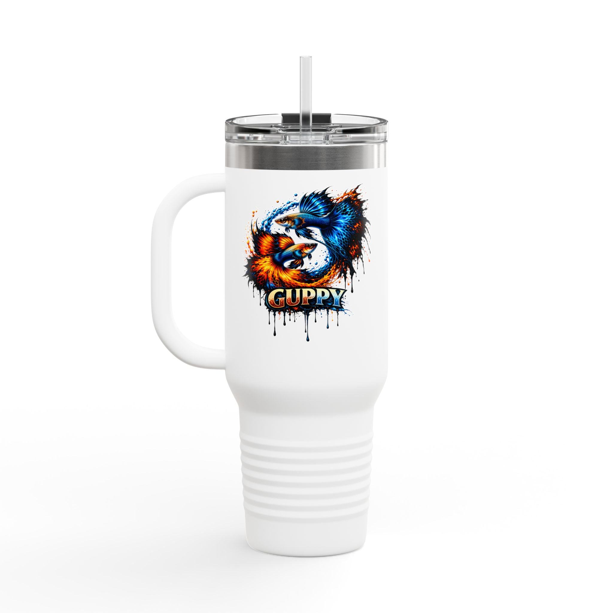 Fire & Ice Guppy – "Neon Flare" 40oz Insulated Travel Mug