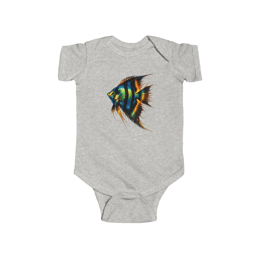 Infant Bodysuit with Colorful Angelfish Illustration – Cute Baby Onesie, Ocean Nursery Gift