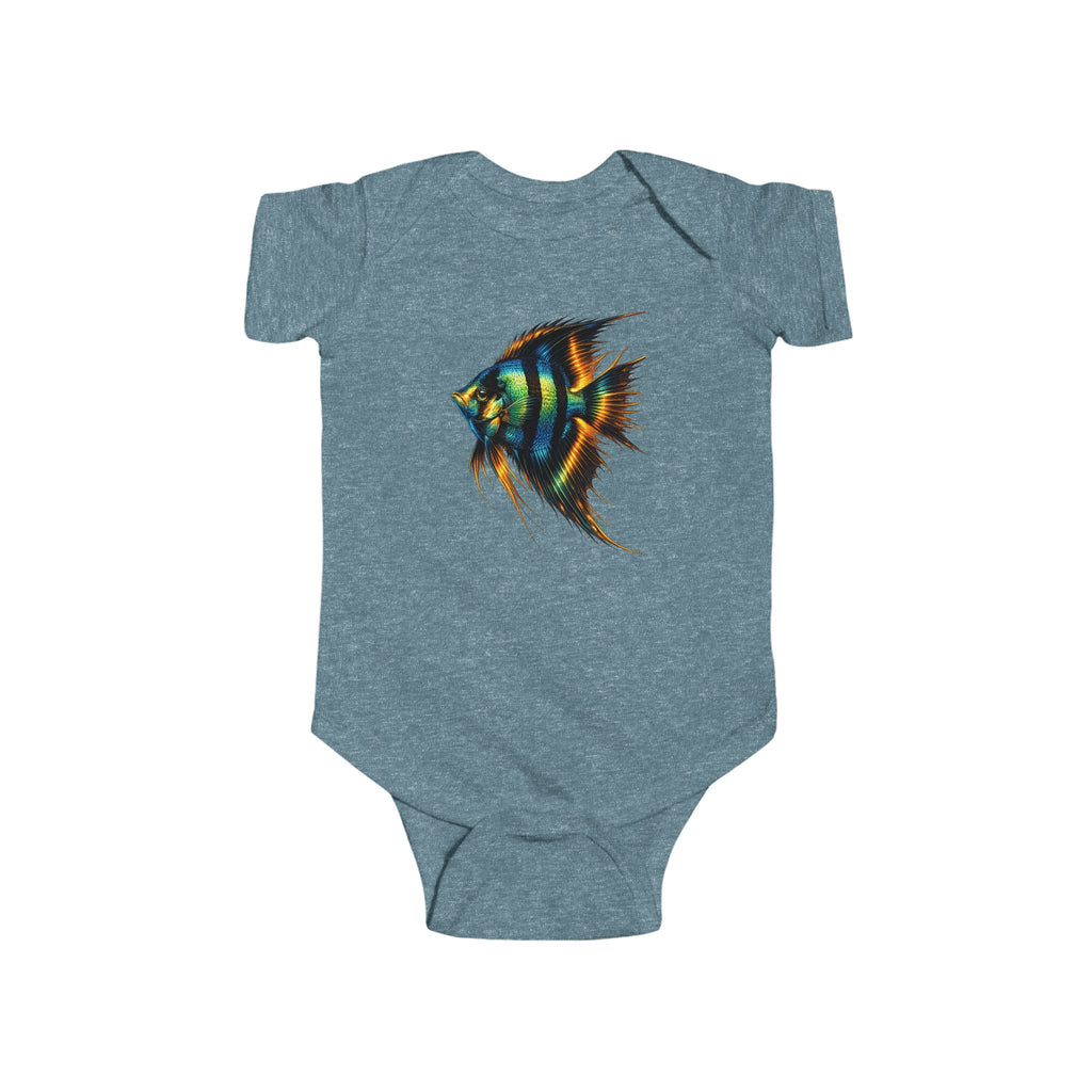 Infant Bodysuit with Colorful Angelfish Illustration – Cute Baby Onesie, Ocean Nursery Gift