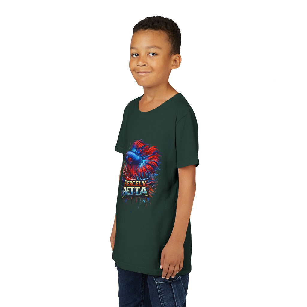 Fiercely Betta Youth Tee - Colorful Betta Fish Graphic Shirt