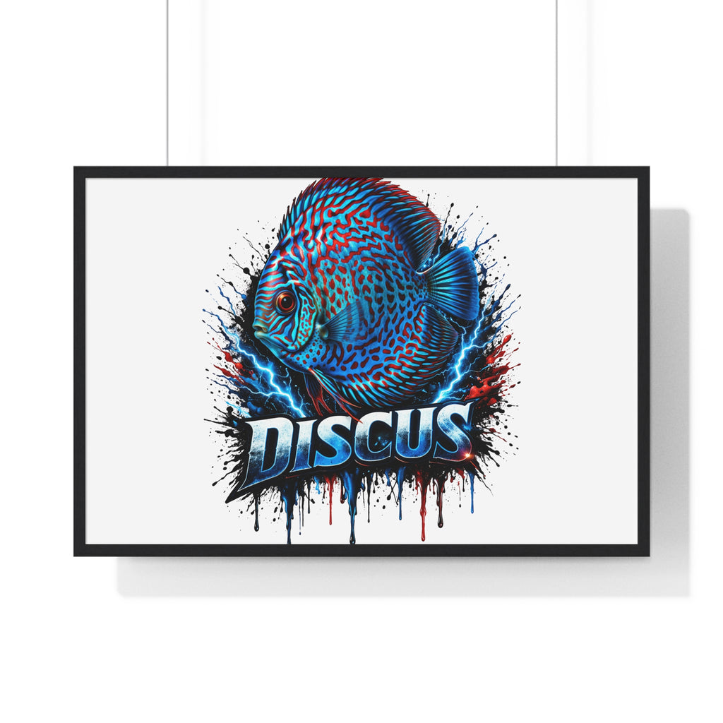 Discus Fish Framed Poster — Colorful Aquarium Artwork