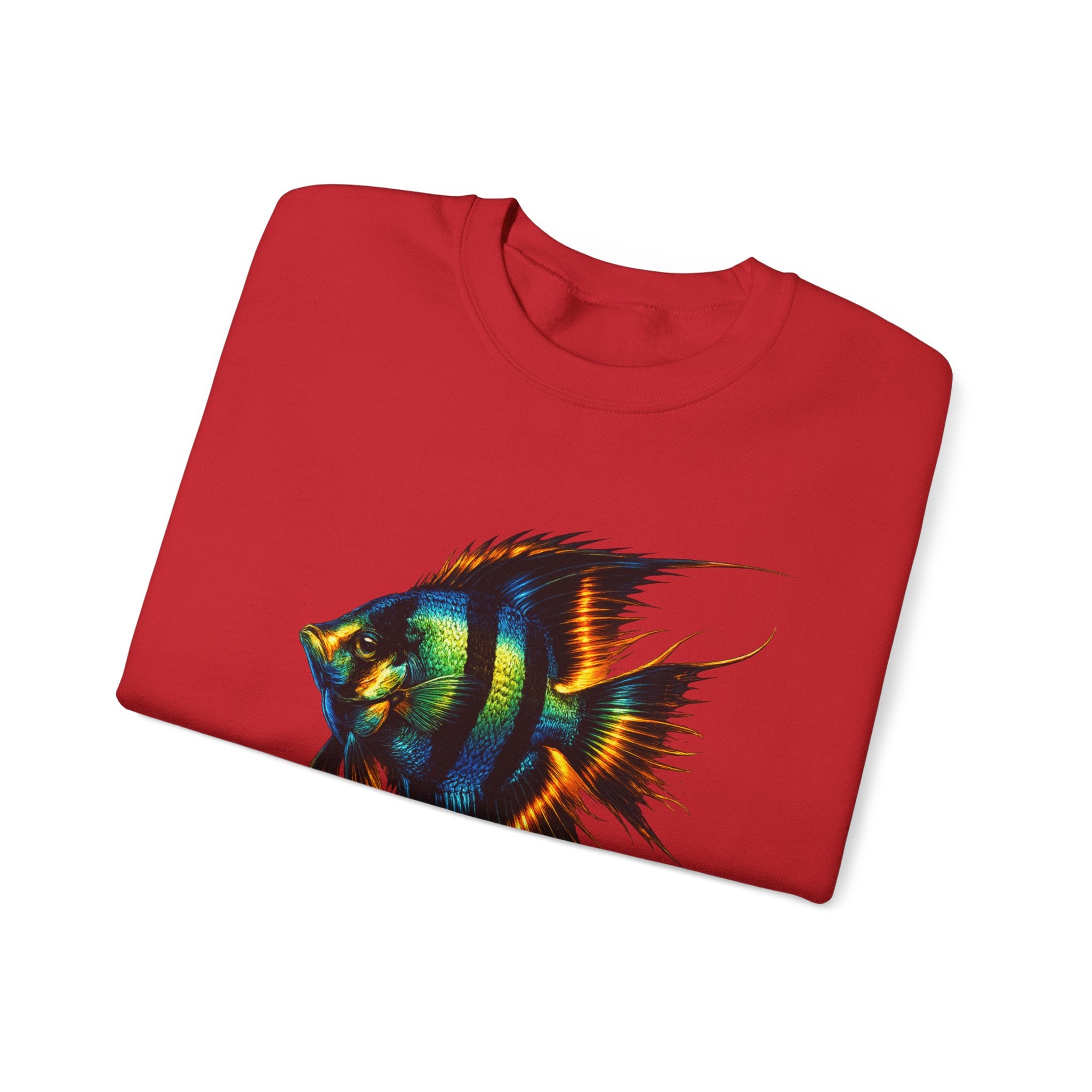 Angelfish Graphic Sweatshirt — Colorful Tropical Fish Crewneck