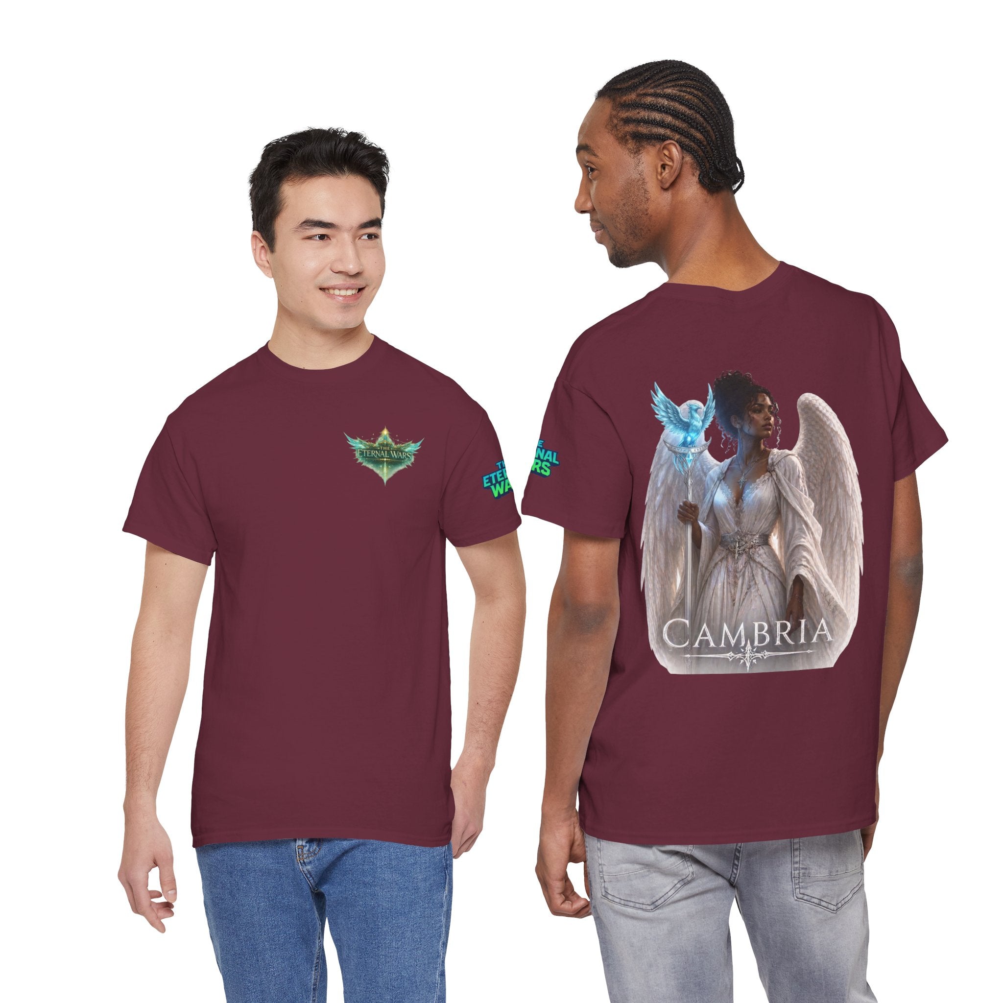 The Eternal Wars Graphic Tee – "Cambria" Winged Warrior Shirt