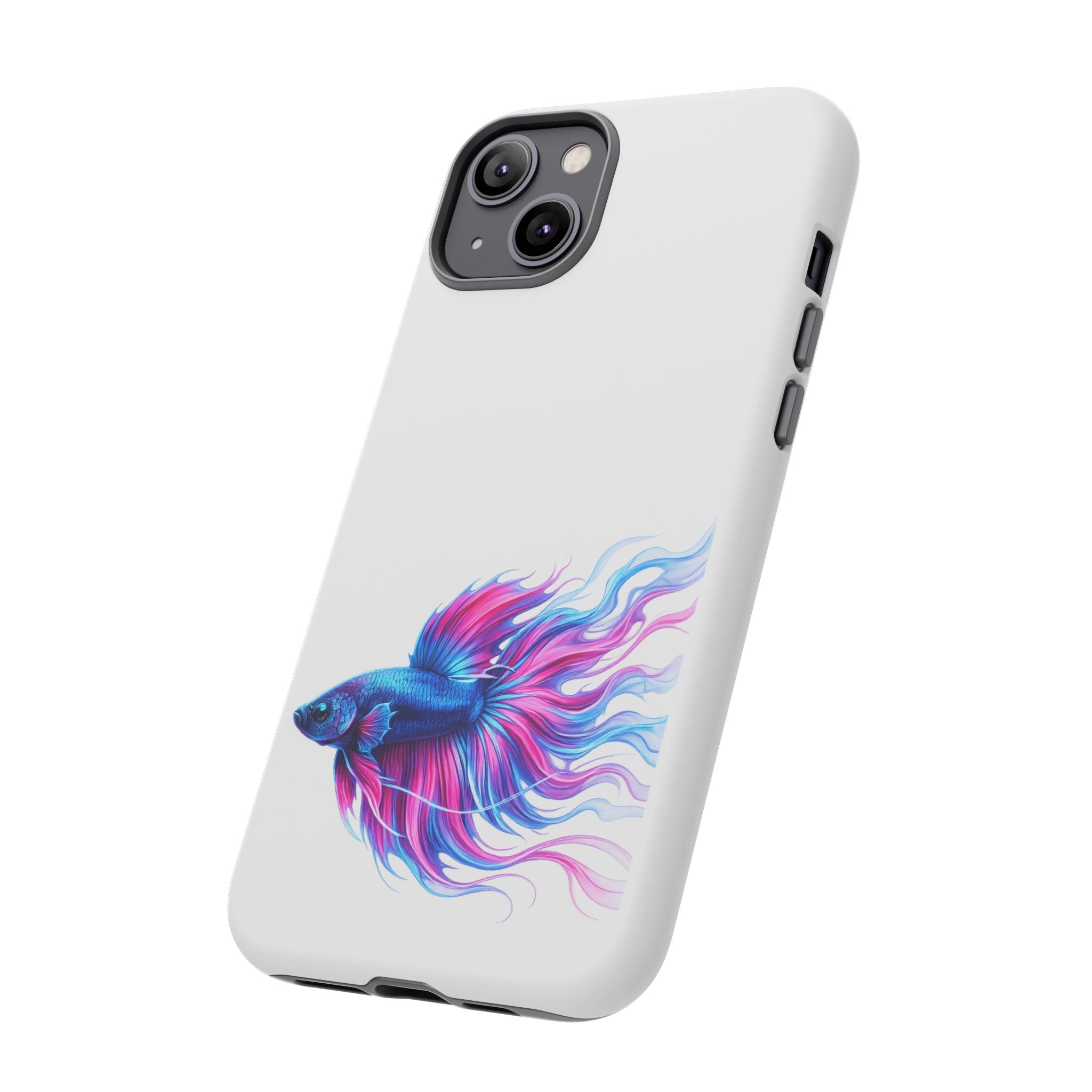 Betta Fish Tough Phone Case — Colorful Watercolor Fish Protective Cover