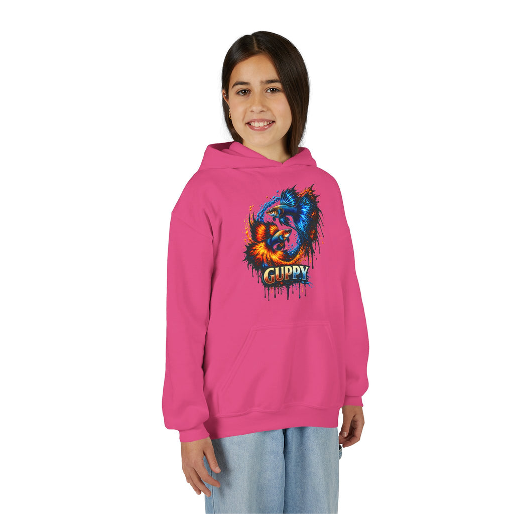 Fire & Ice Guppy – Kids "Neon Flare" Fleece Hoodie