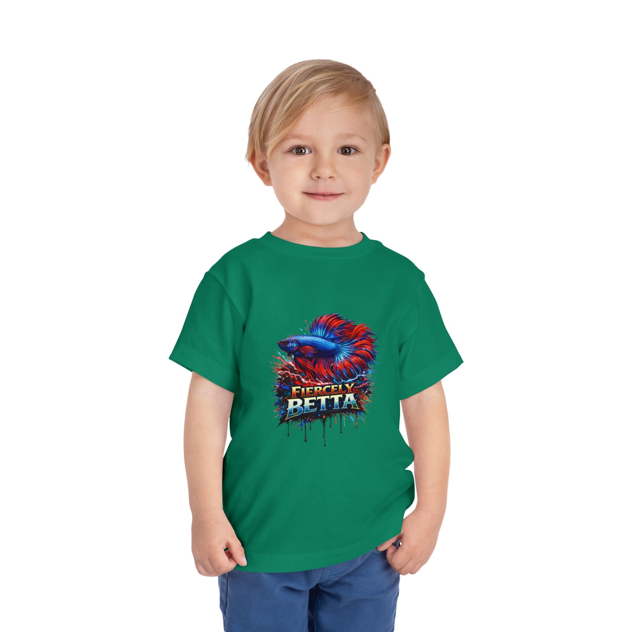Toddler Tee - 'Fierce Betta' Colorful Betta Fish Graphic Shirt for Kids