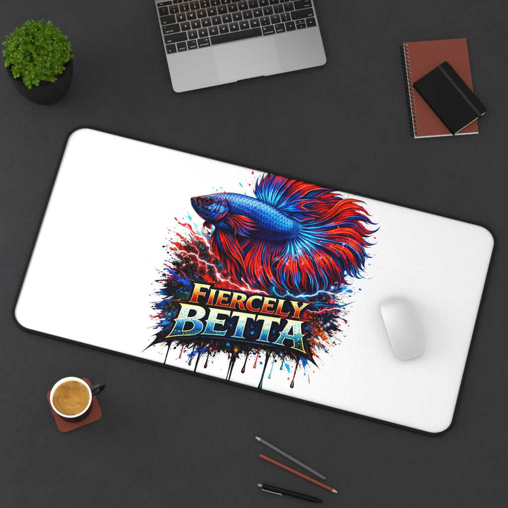 Betta Fish Desk Mat — 'Fiercely Betta' Colorful Aquarium Mouse Pad