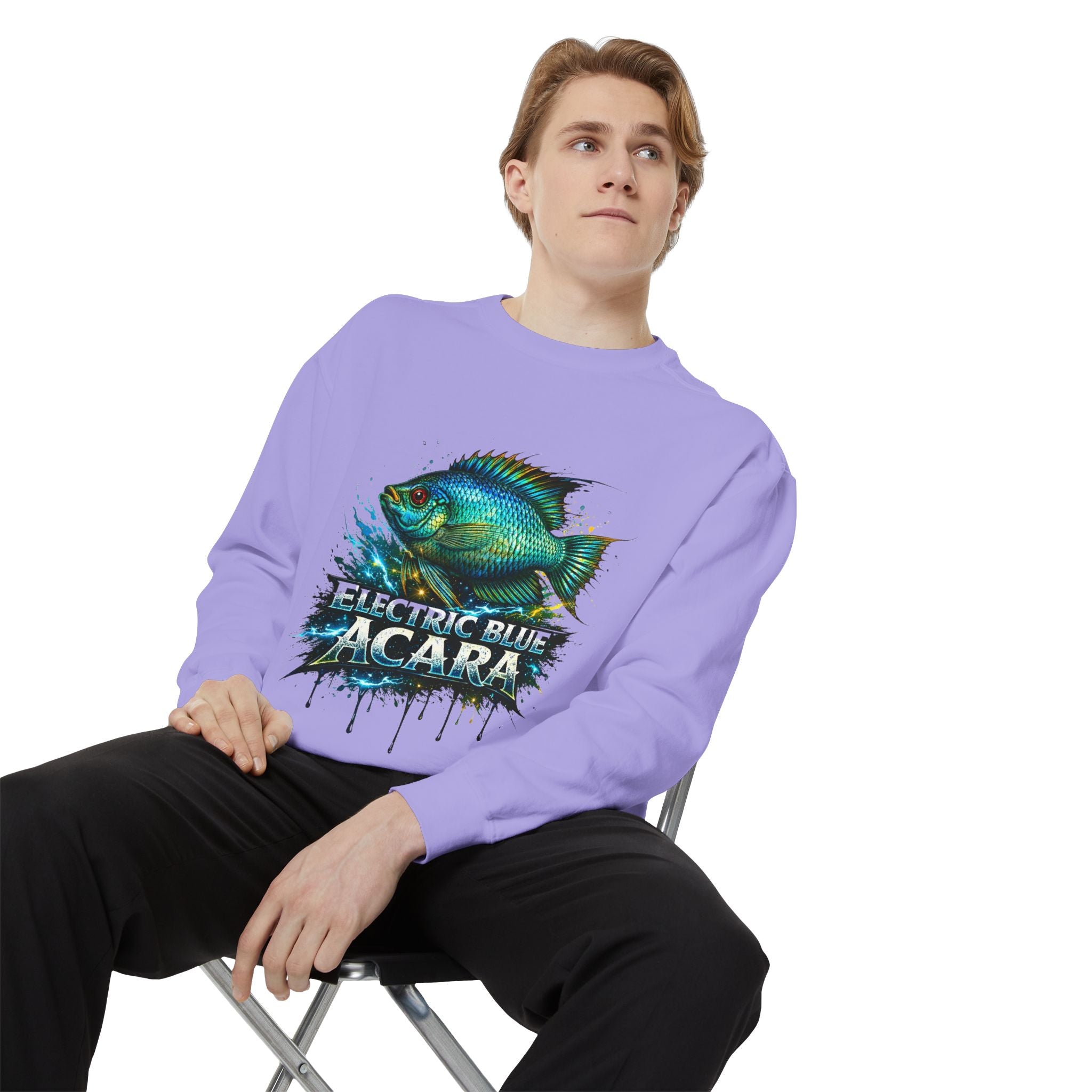 Electric Blue Acara – Garment-Dyed Premium Sweatshirt