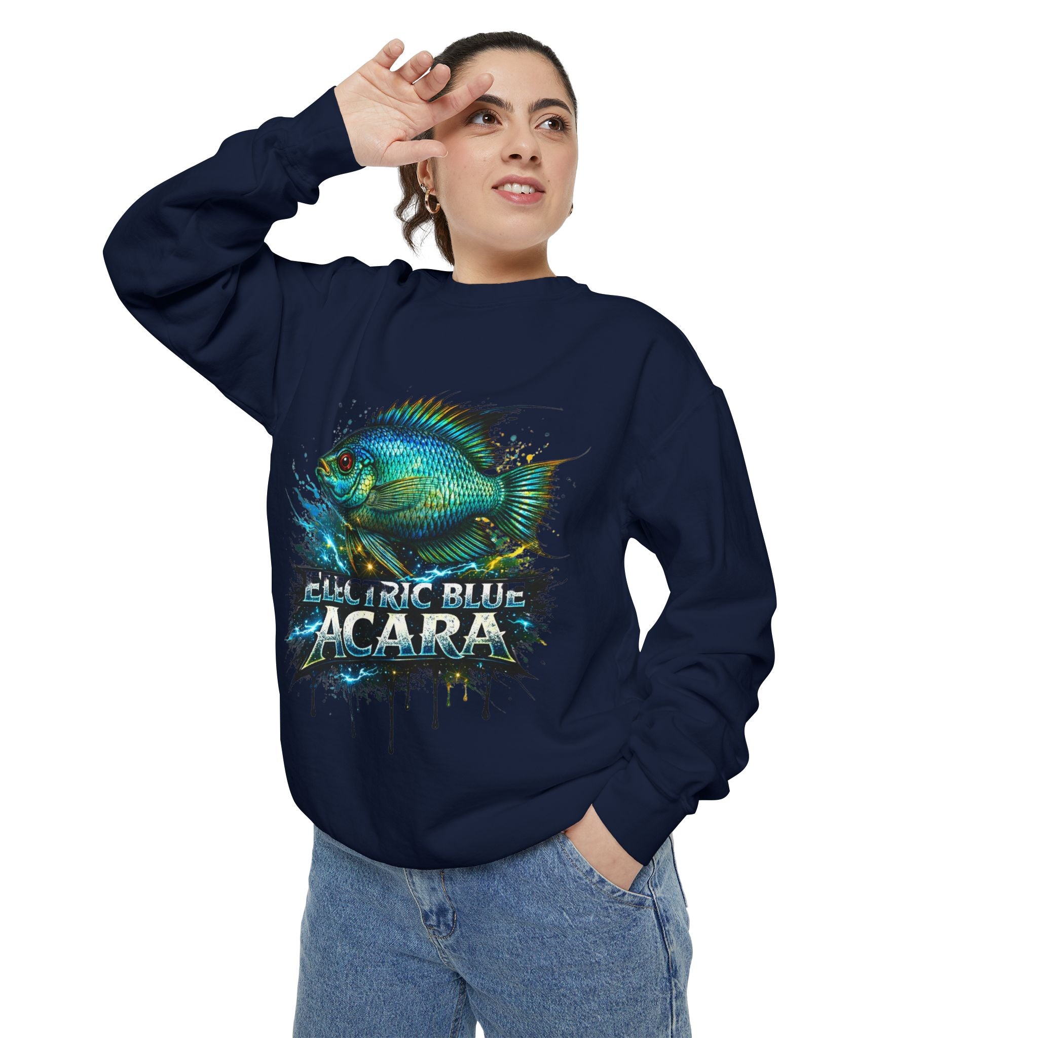 Electric Blue Acara – Garment-Dyed Premium Sweatshirt