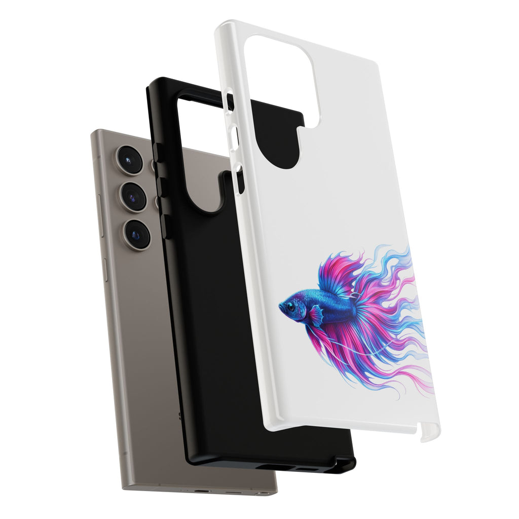 Betta Fish Tough Phone Case — Colorful Watercolor Fish Protective Cover