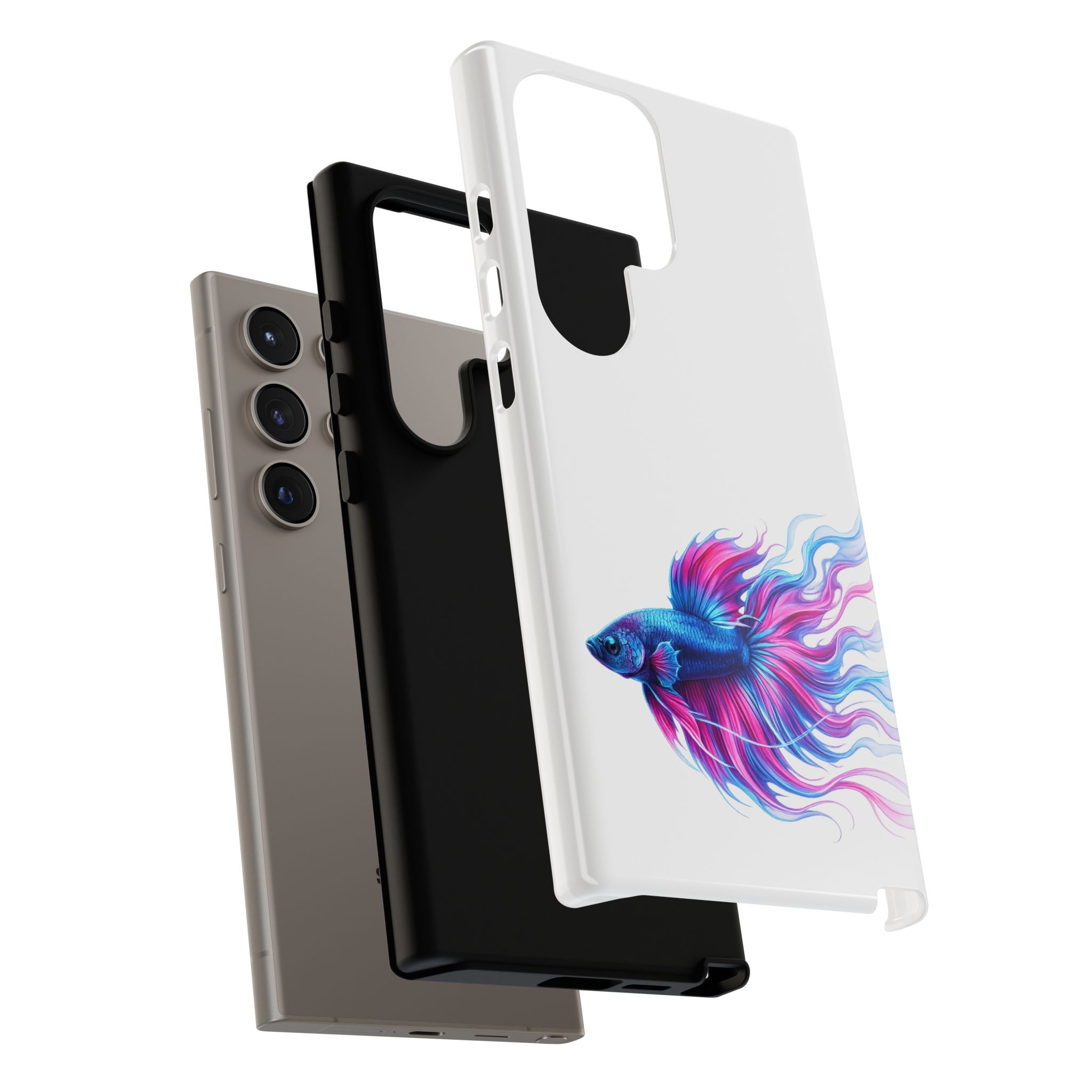 Betta Fish Tough Phone Case — Colorful Watercolor Fish Protective Cover