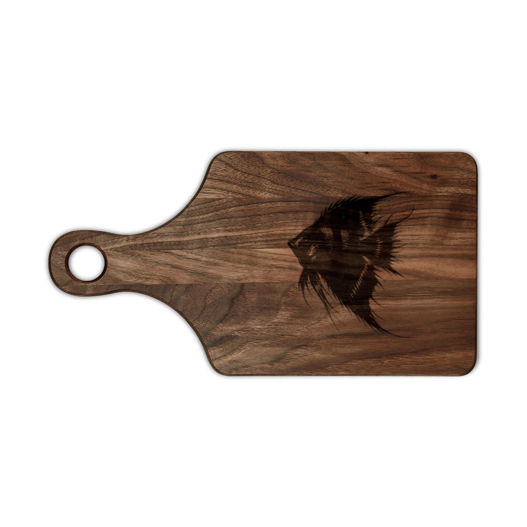 Engraved Angelfish Wooden Cutting Board
