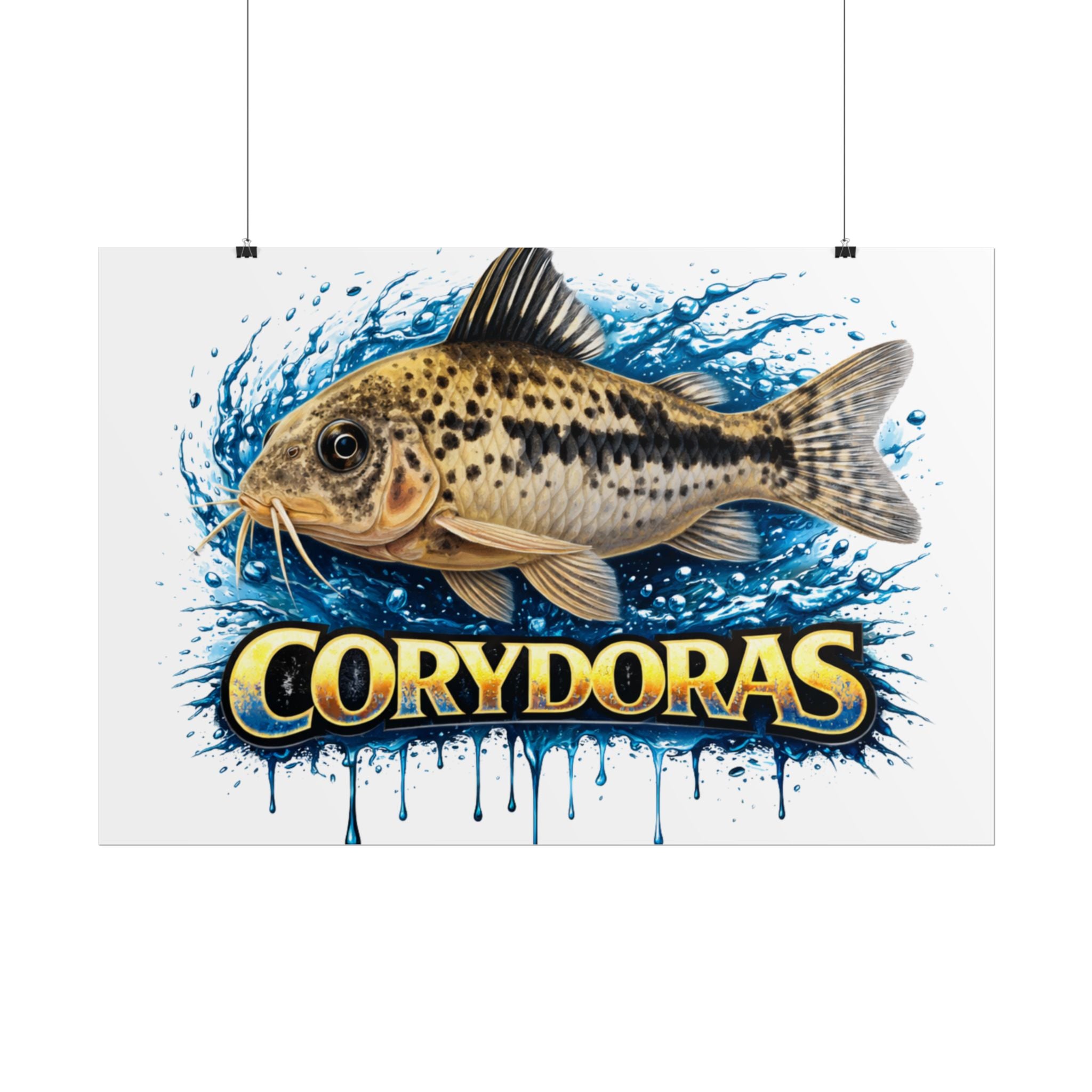 Corydoras Aquarium Fish Poster — Rolled Decorative Wall Art for Fishkeepers