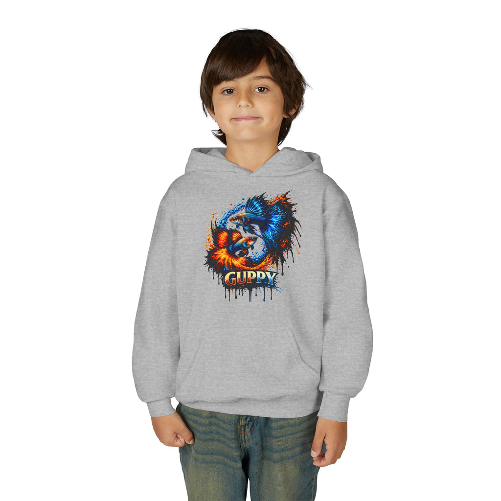 Fire & Ice Guppy – Kids "Neon Flare" Fleece Hoodie