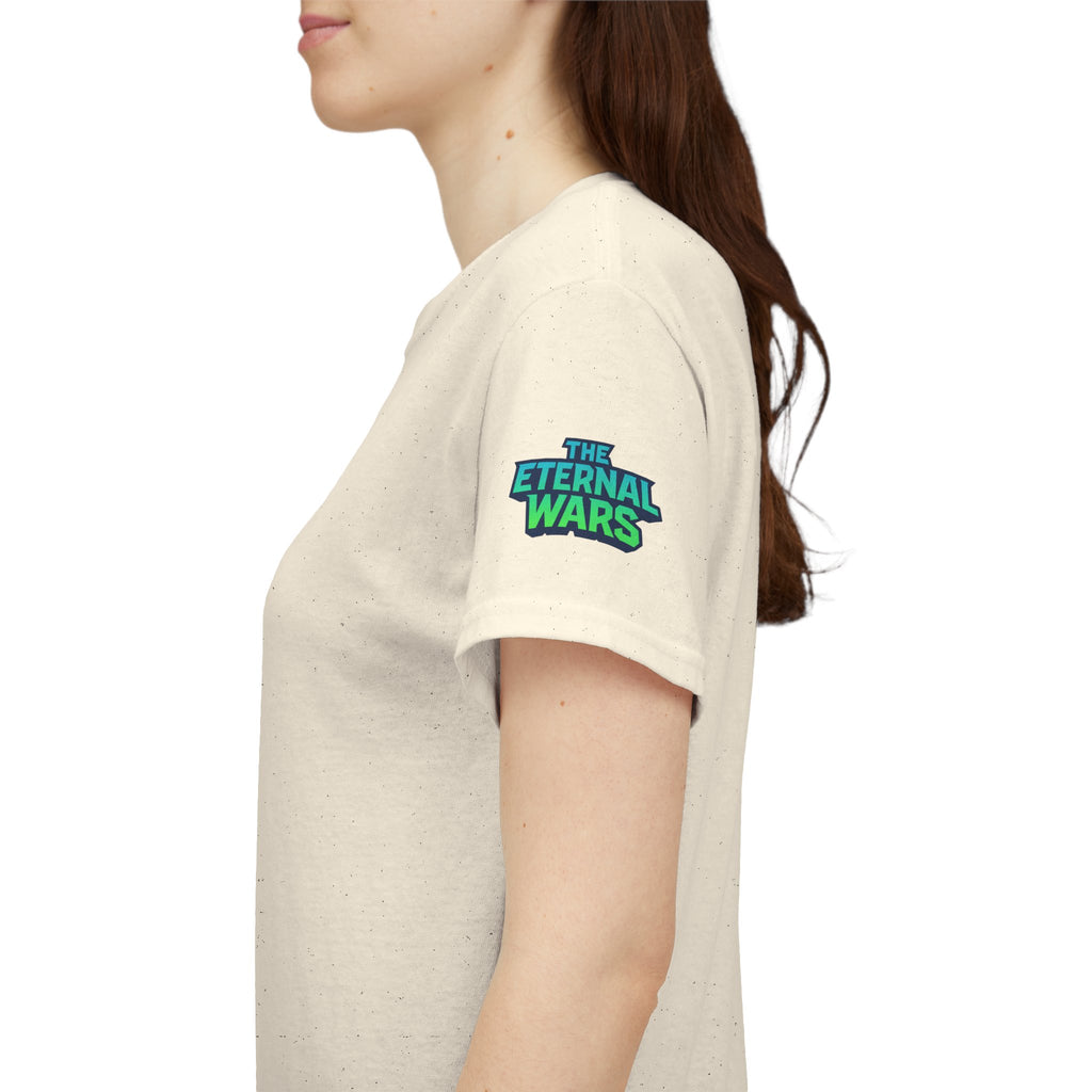 T-Shirt — Nature Warrior Graphic Tee with Man and Dog Illustration