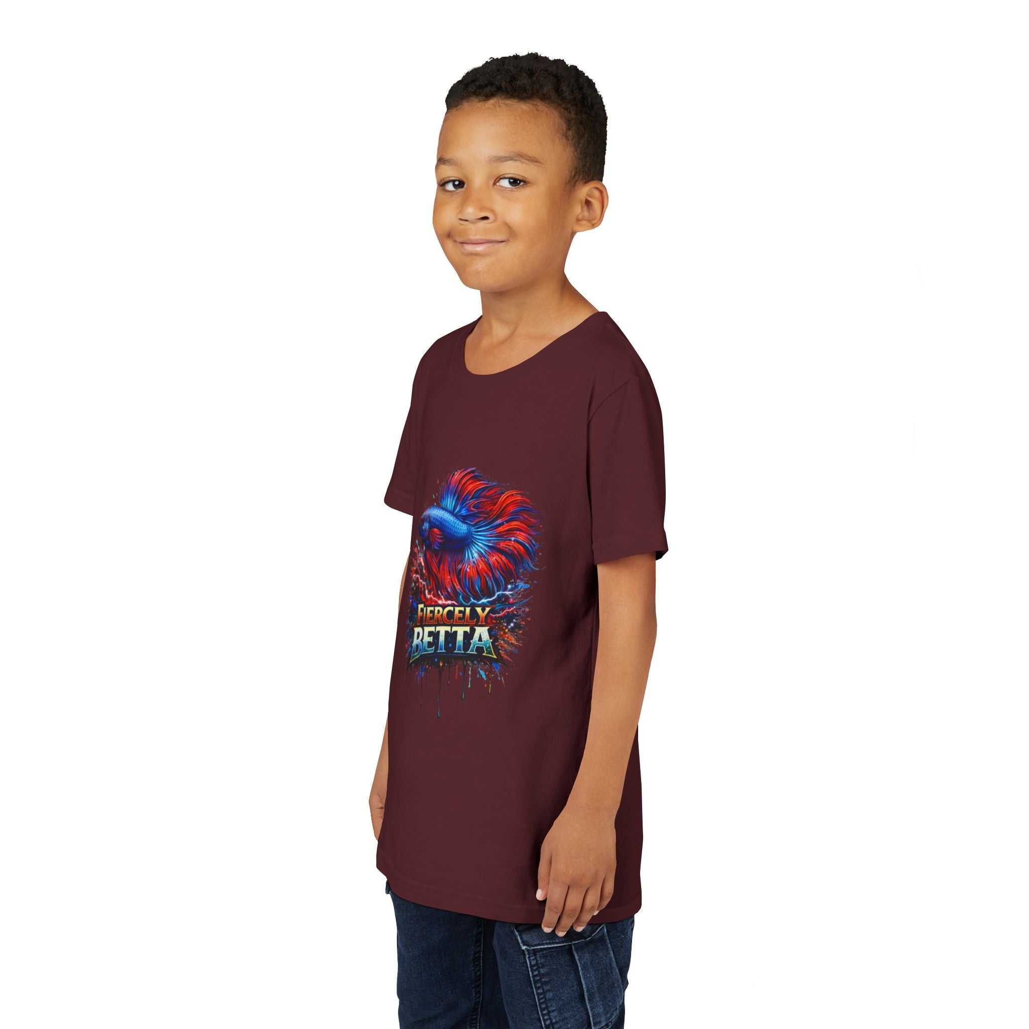 Fiercely Betta Youth Tee - Colorful Betta Fish Graphic Shirt