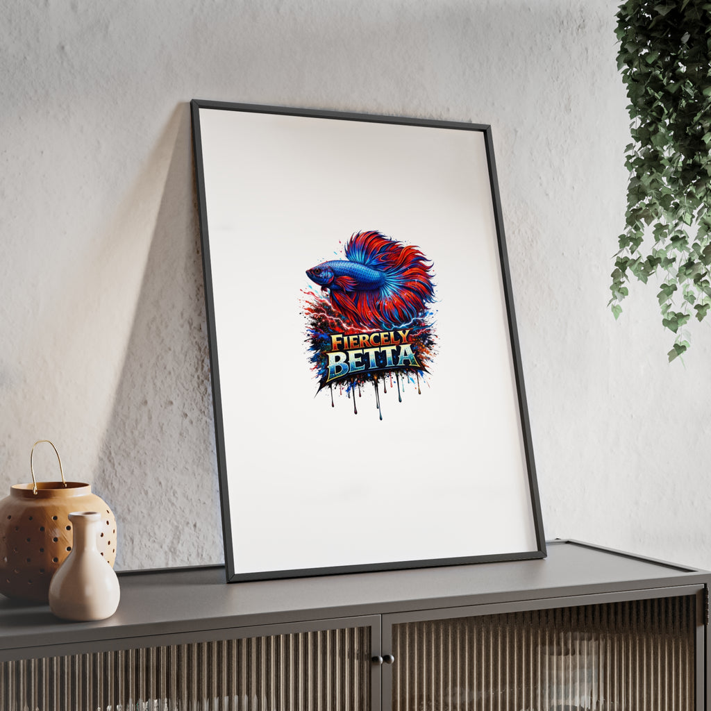 Fiercely Betta Framed Poster — Colorful Betta Fish Wall Art