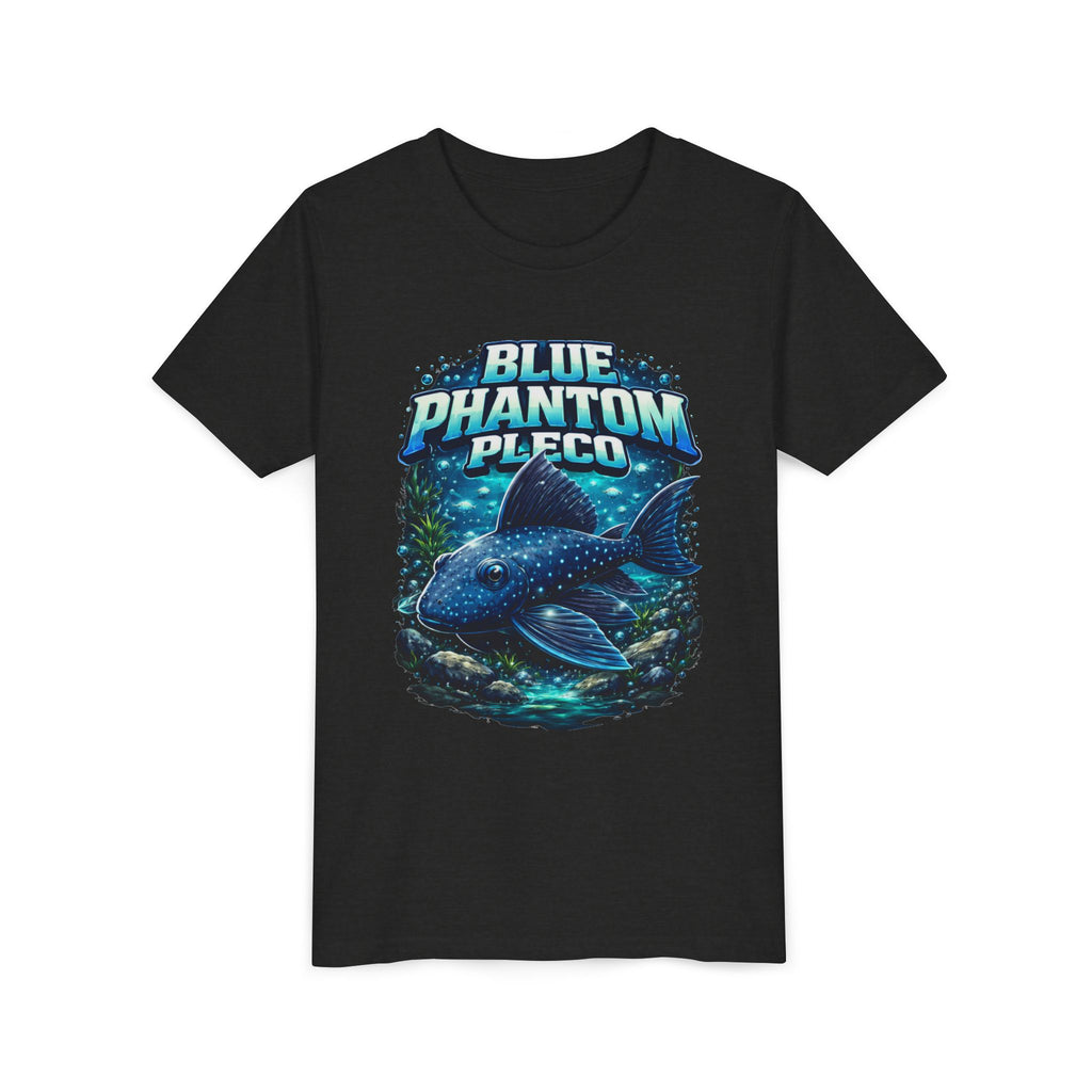 Blue Phantom Pleco Youth Tee – Kids Fish Aquarium T-Shirt