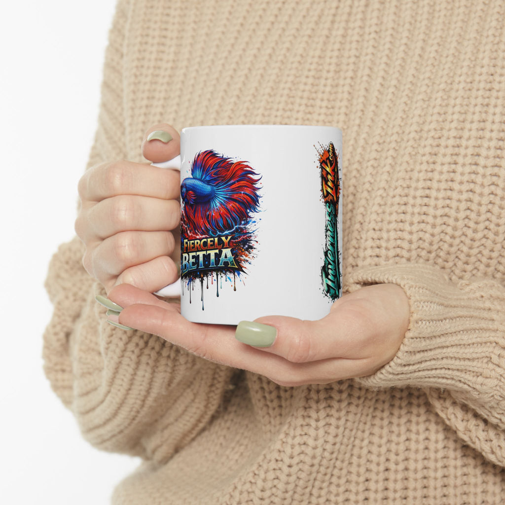 Fiercely Betta – Premium "Neon Flare" Ceramic Mug Art Coffee Cup (11oz/15oz)