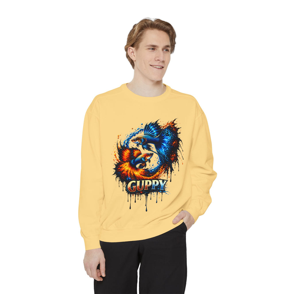Fire & Ice Guppy – Premium "Neon Flare" Garment-Dyed Sweatshirt