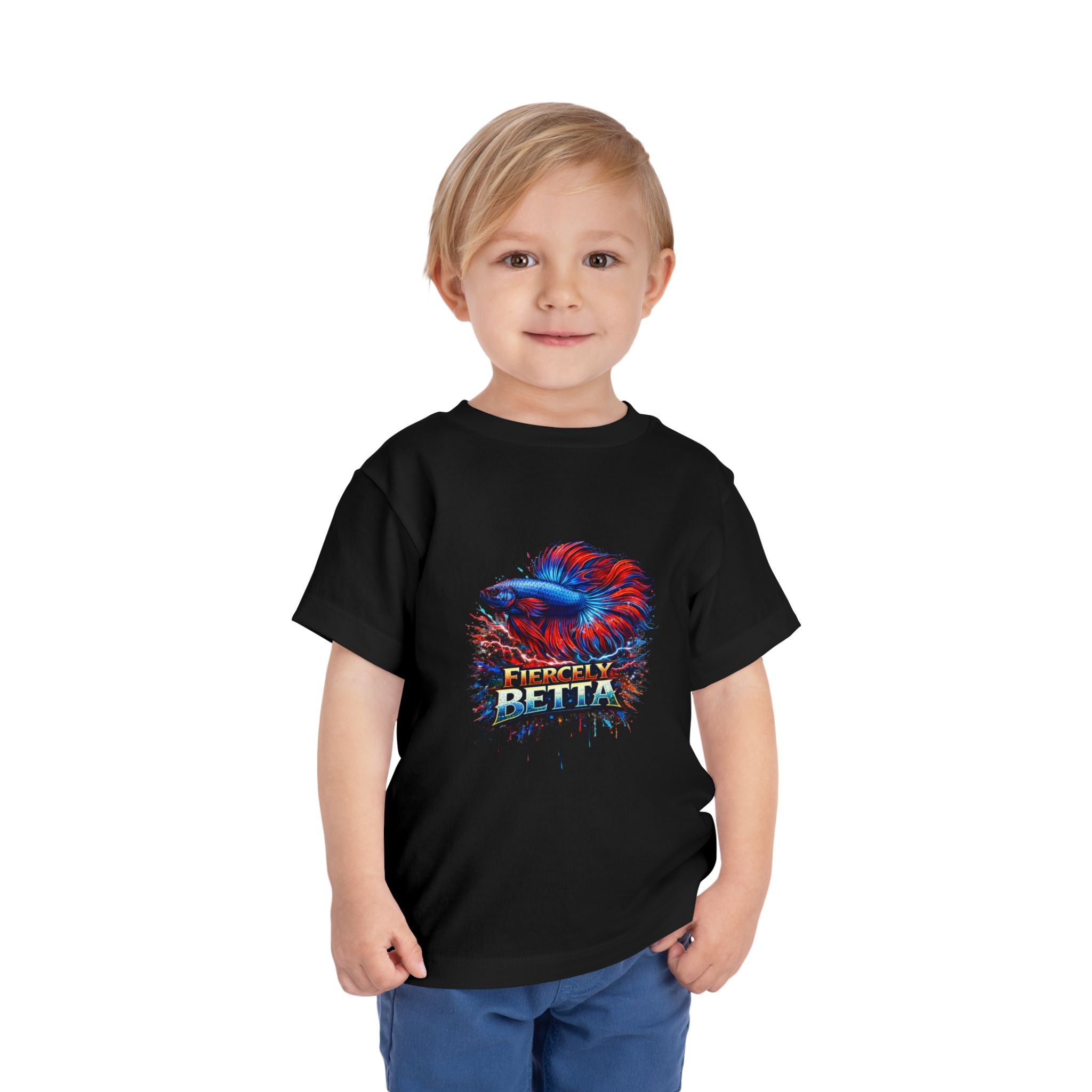 Toddler Tee - 'Fierce Betta' Colorful Betta Fish Graphic Shirt for Kids