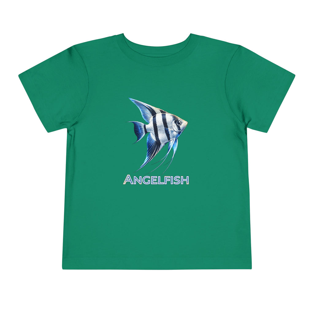Angelfish Toddler Tee – Blue Aquarium Fish Graphic Shirt